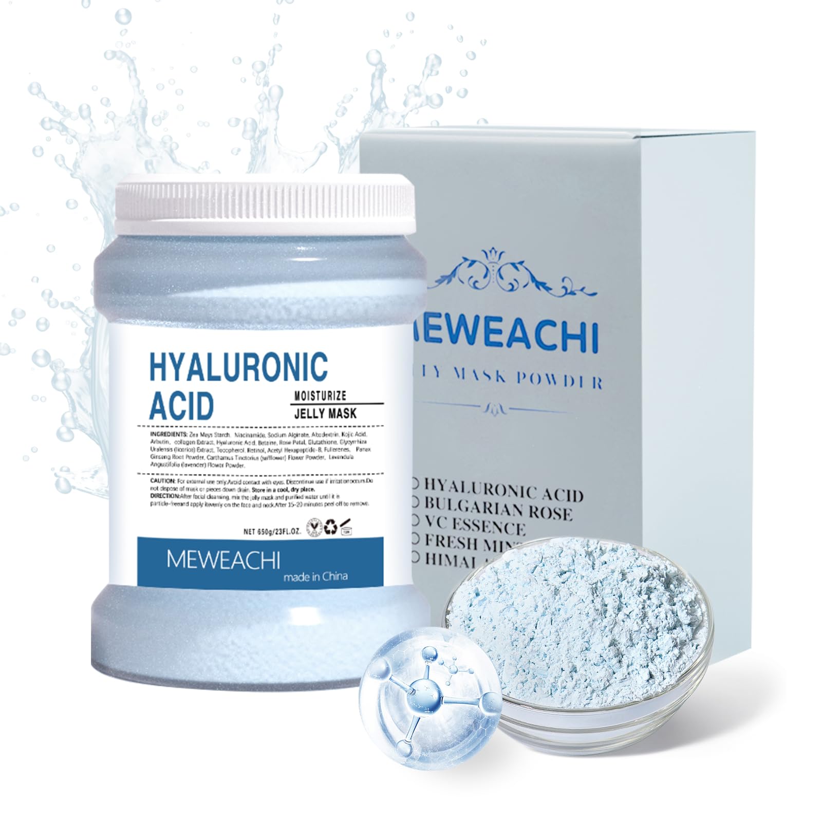 MEWEACHI Jelly Mask For Facials Professional,Spa facial mask Rubber Mask, Moisturizing&Hydrating for Wrinkles&Acne,23 Fl Oz Jar 