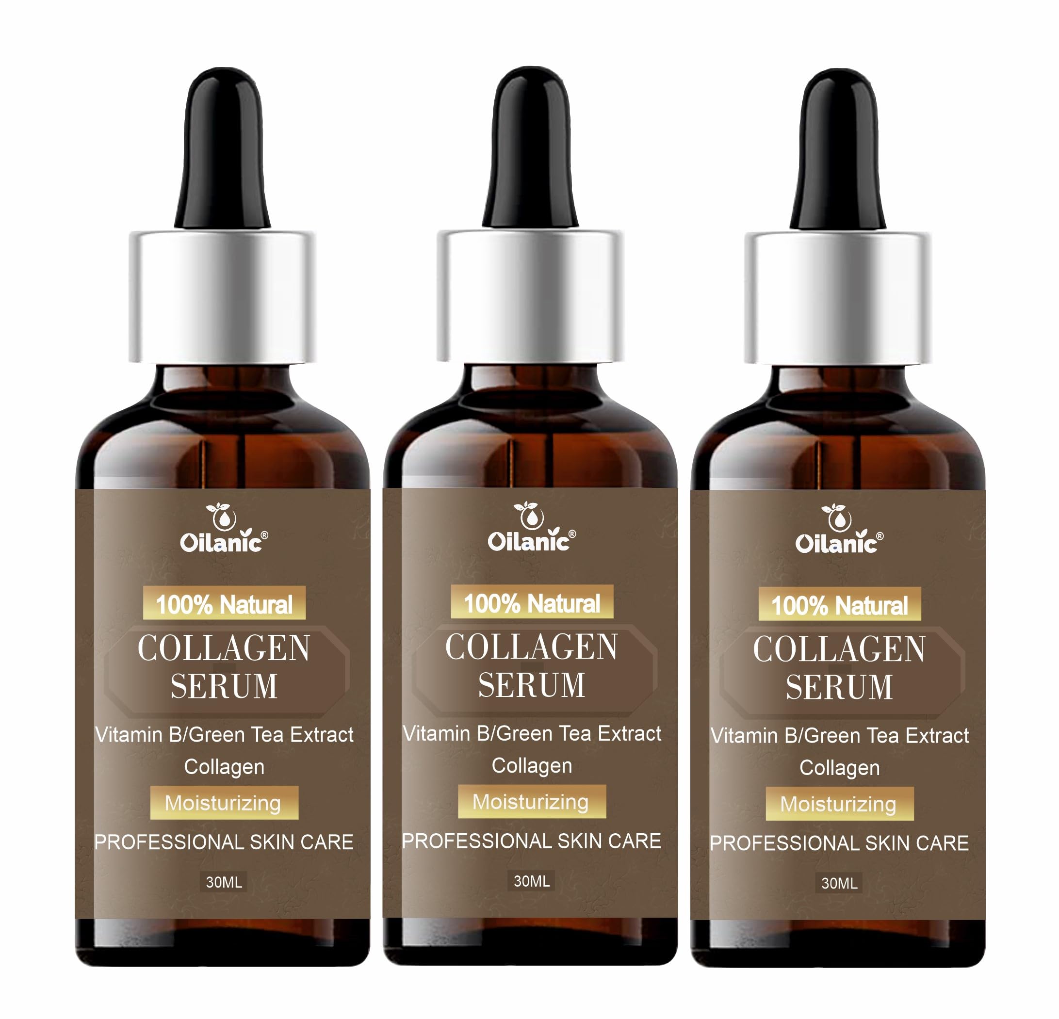 Oilanic Natural Collagen Face Serum For Glowing Skin (Pack Of 3, Each 30 Ml)|Serum For Face Hydrating And Moisturizing Serum For