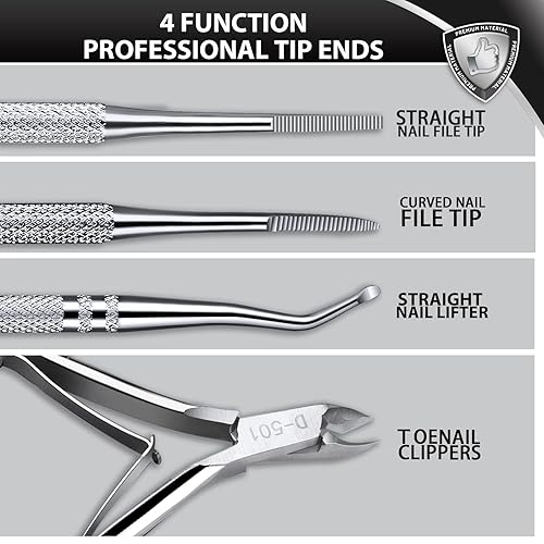 Ingrown Toenail Tools Kit, Ingrown Toenail Clippers, Ingrown Toenail File And Lifters, Teenitor Professional Nail Treatment Pedi