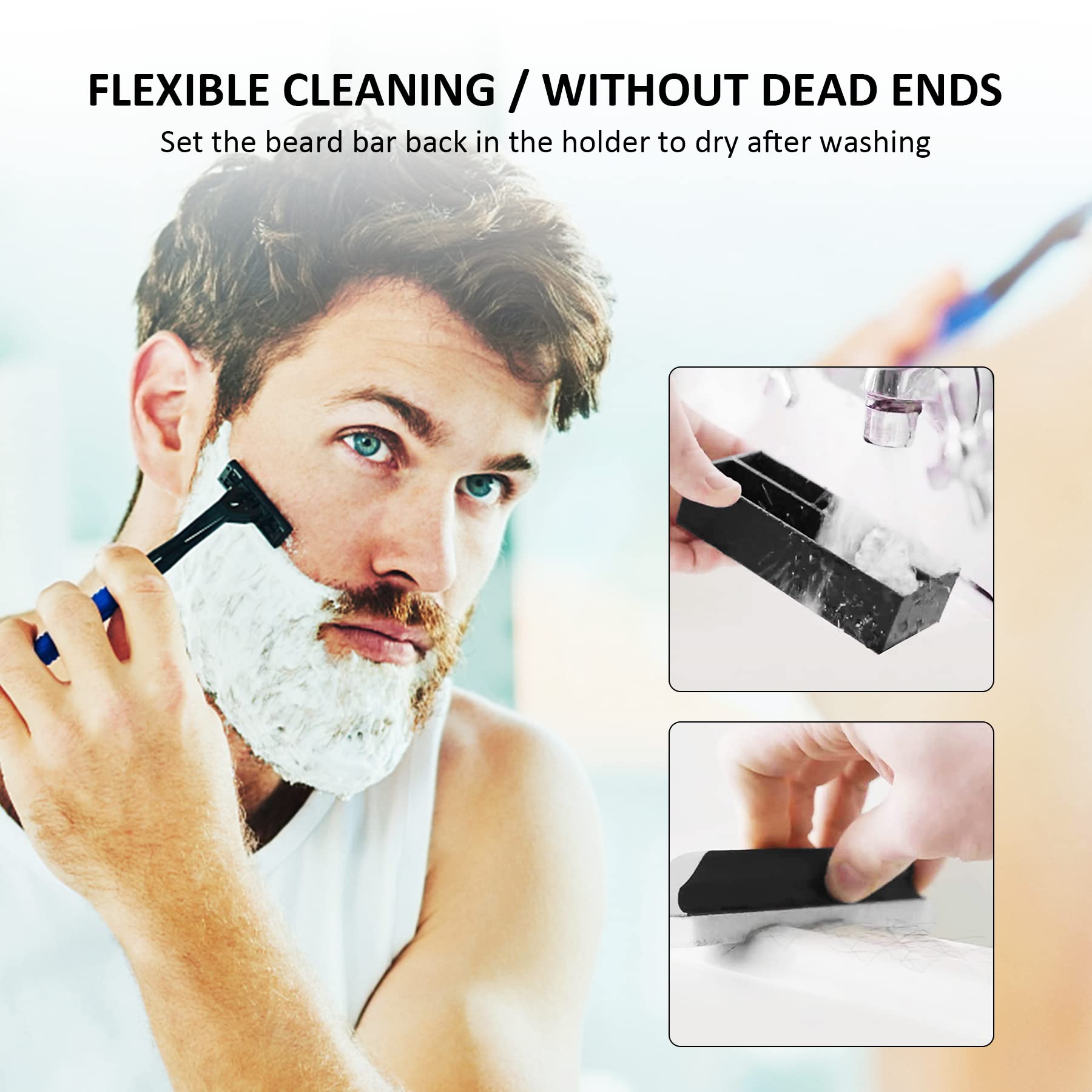Quskay Beard Cleaning And Holder Set Cleaning Tool, 1 Original Sized Beard Cleaning And 1 Beard Cleaning Holder, Use Beard Trimm