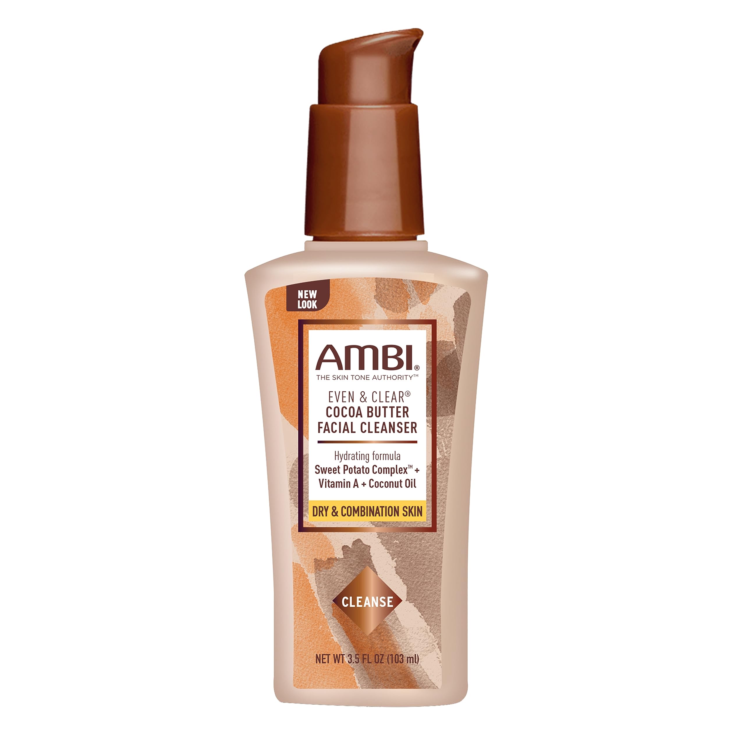 Ambi Even & Clear Cocoa Butter Facial Cleanser With Nutrient-Rich Sweet Potato Complex | Hydrating Formula | Helps Even Skin Ton