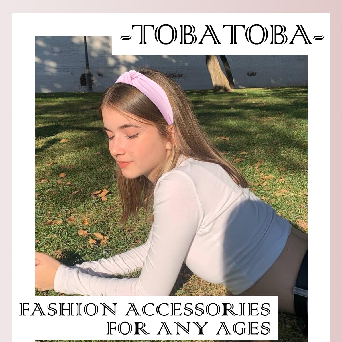 Tobatoba Pink 6Pcs Knotted Headband For Women Girls, Cotton Hair Accessories, Hair Styling, Securing Hair, Fashion Cute Headband