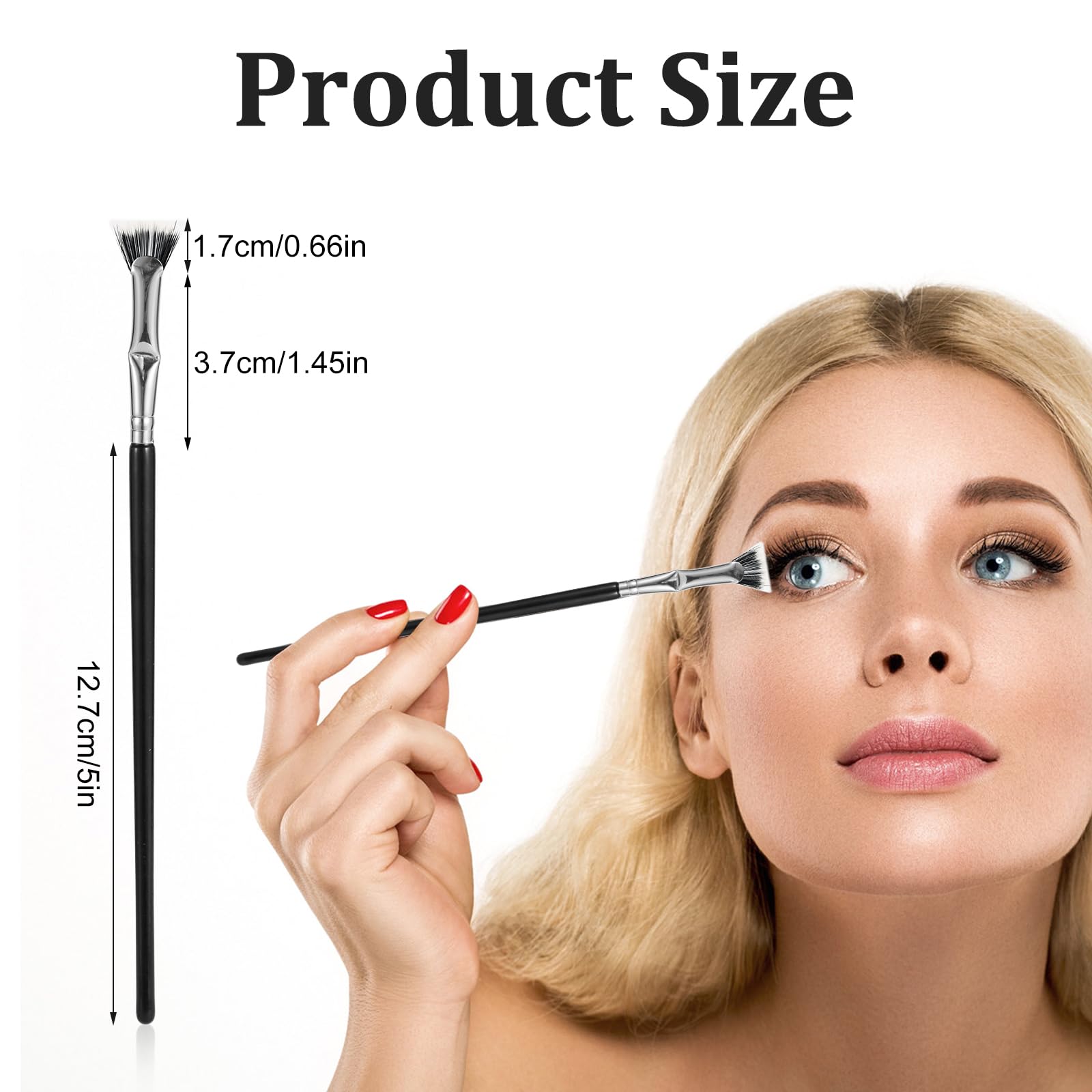 3pcs Mascara Fan Brush, Folding Angle Scalloped Lash Brush Eyelash Eyebrow Brush Fan Shaped Eyelash Brush Lash Wand Brushes Eyel