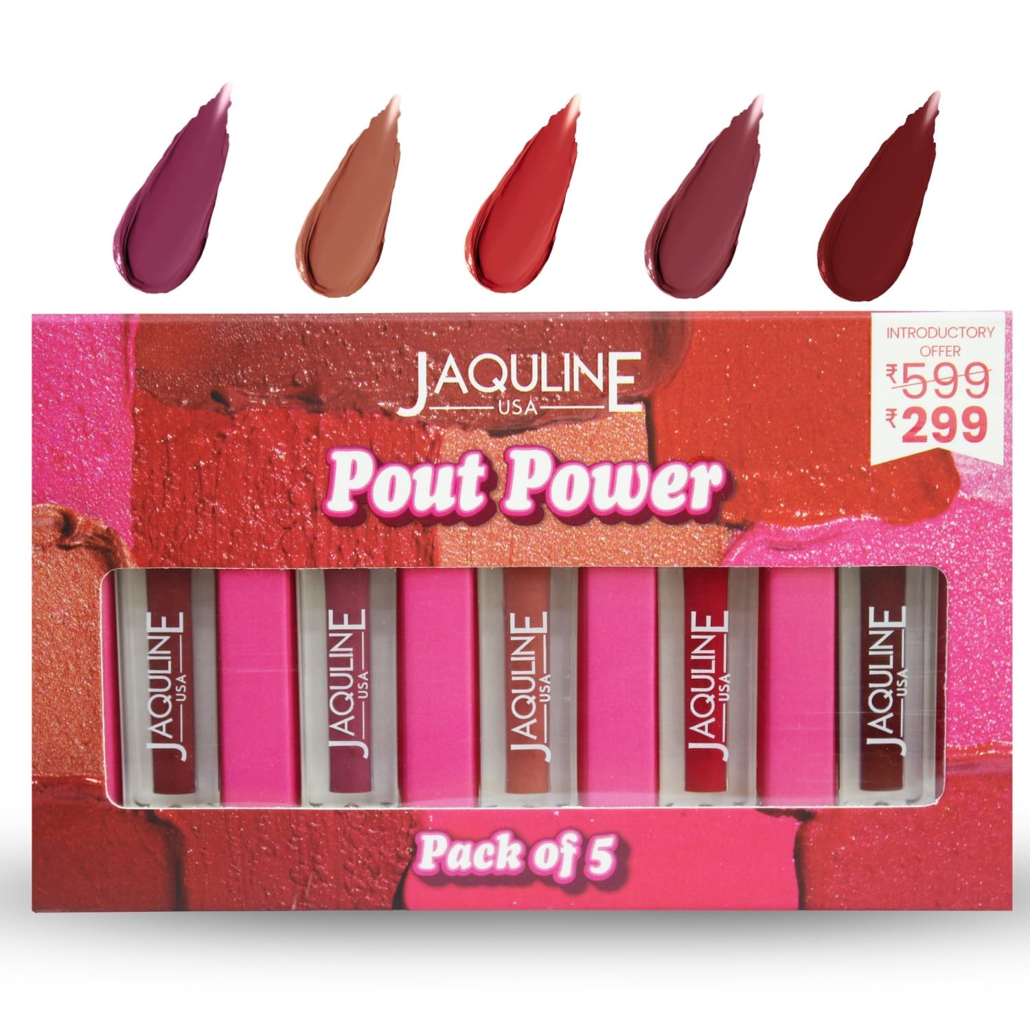 Jaquline Usa Pout Power Multicolor Liquid Matte Lipstick Gift Combo Set | Waterproof | Smudge Proof | Transfer Proof | Long Last