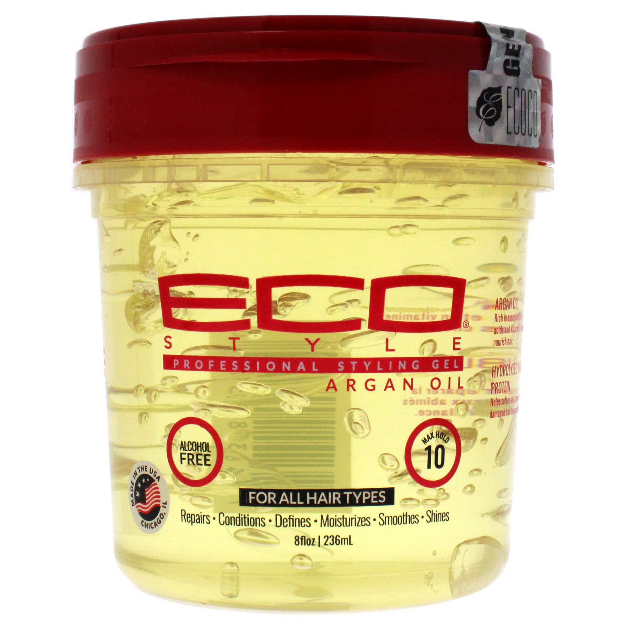 Ecoco Moroccan Argan Oil Styling Gel, 8 Fluid Ounce