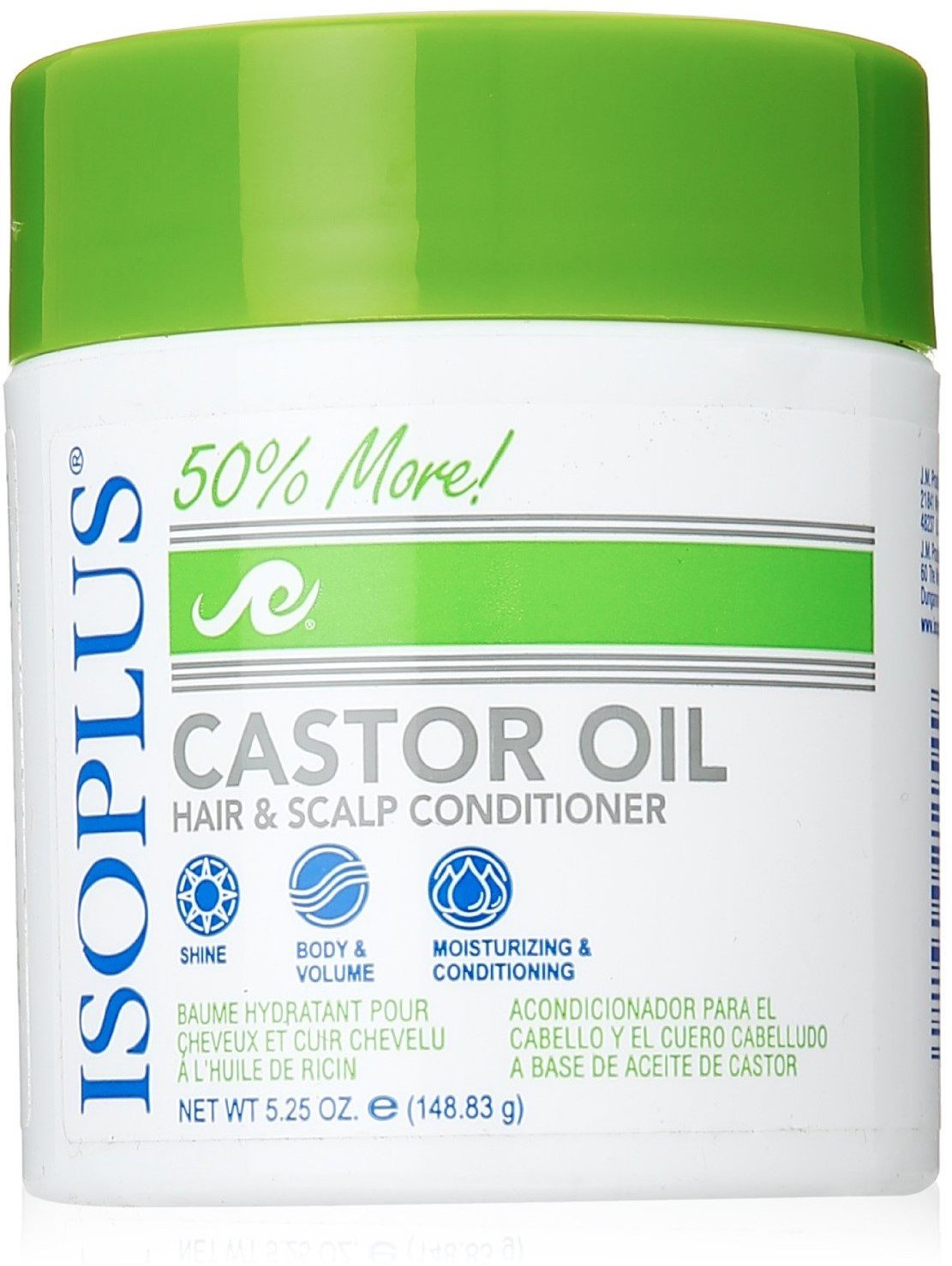 Isoplus Castor Oil Hair/Scalp Conditioner, 5.25 Ounce (Pack Of 6)