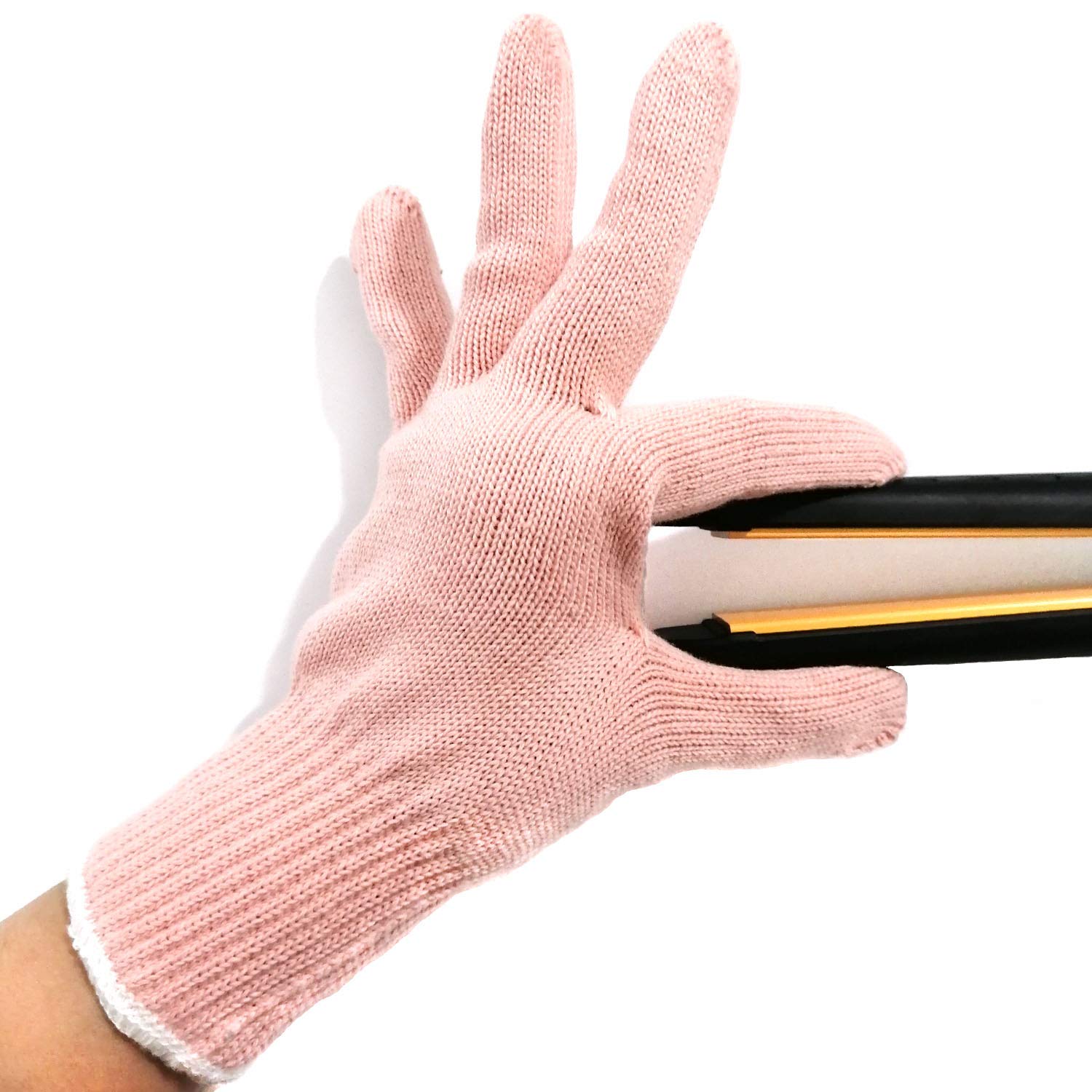 Lessmon Heat Resistant Glove for Hair Styling, Cotton, Light Pink, 1 Count, Suitable for Left and Right Hands