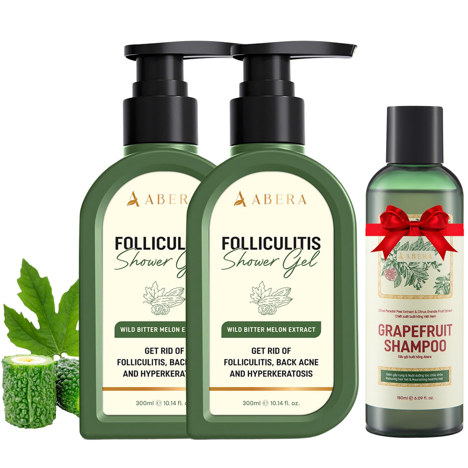 ABERA Folliculitis BHA Shower Gel, High-Performance Folliculitis Body Wash, Wild Bitter Melon Extract, Reduces Back Acne & Hyper
