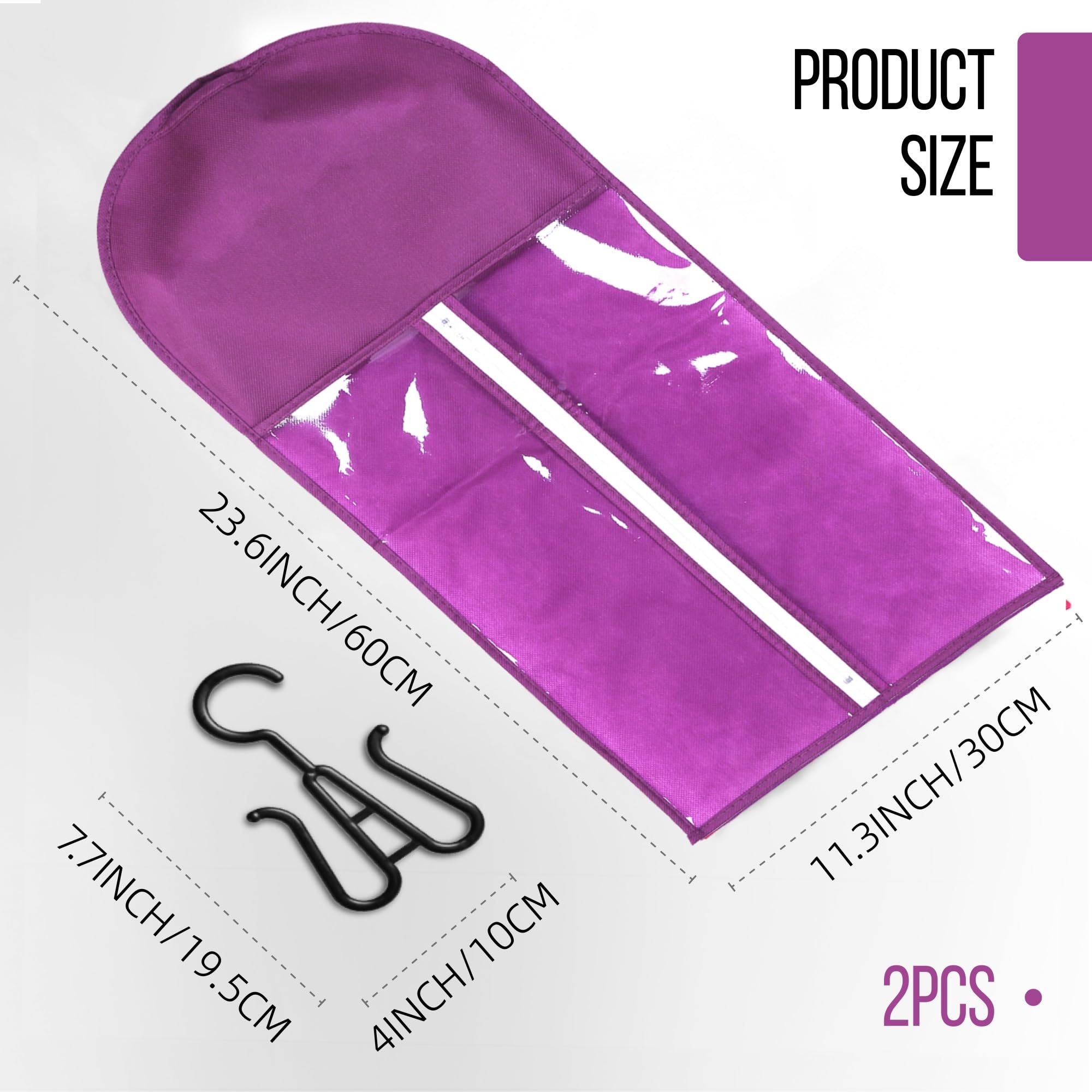 Wig Storage Dust-Proof Wig Bag Hair Extension Holder 2Pcs Waterproof Hair Extension Storage Wig Holder For Multiple Wigs Bags St