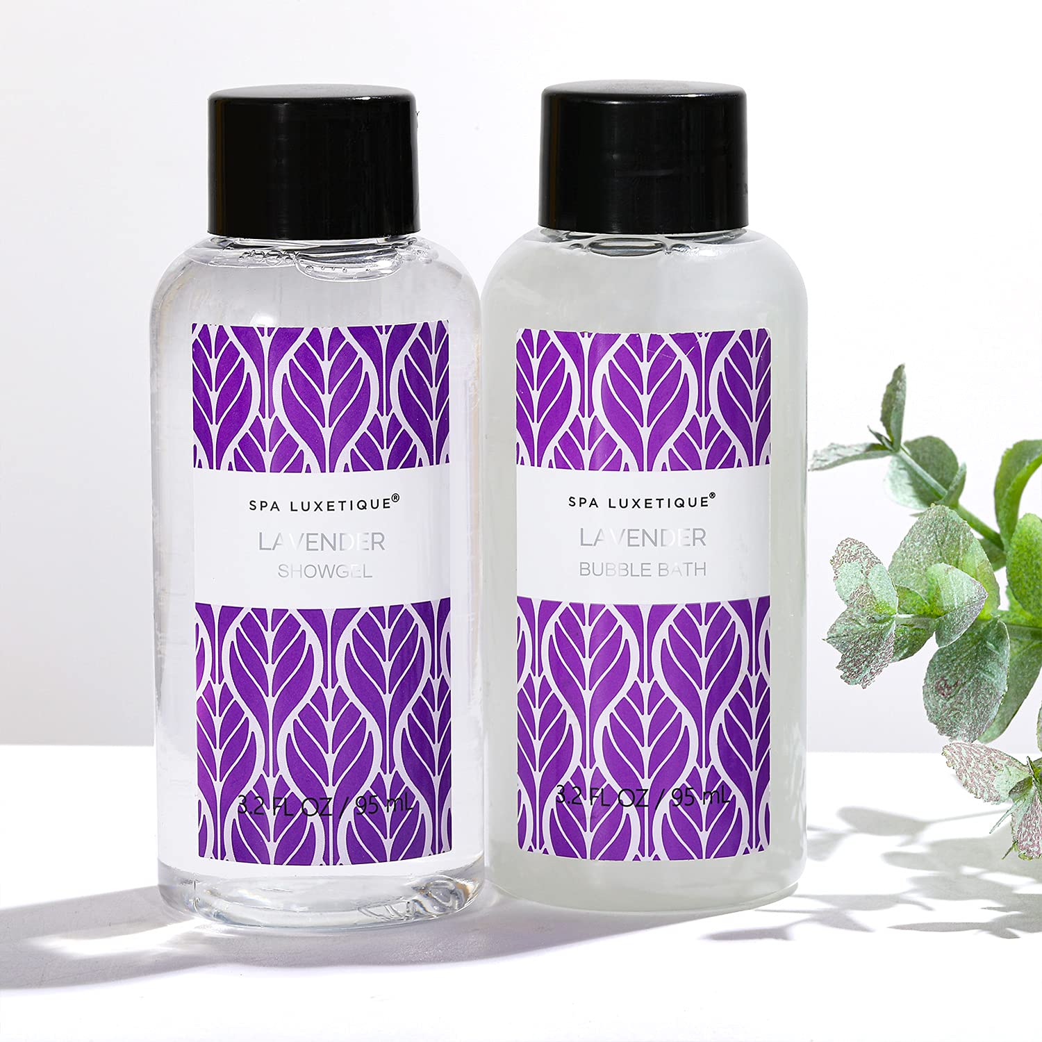 Spa Luxetique Lavender Spa Set, Bath Set For Women Gift, Relaxing Home Spa Kits Includes Body Lotion, Shower Gel, Bubble Bath, H