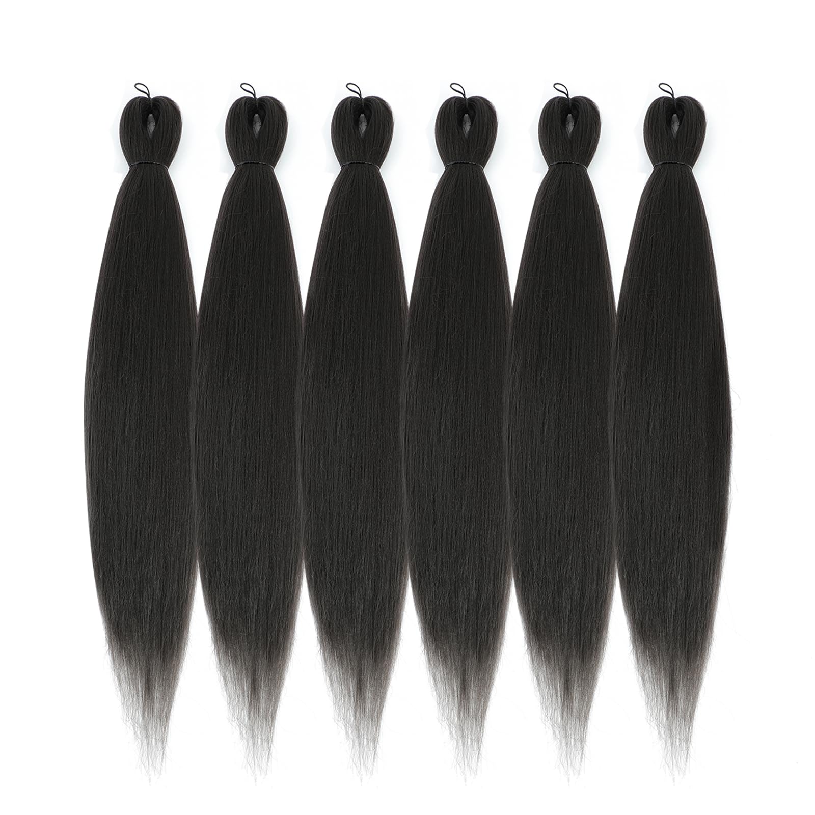 Difunee Pre-Stretched Braiding Hair - 24 Inch 6 Packs Light Brown Long Braiding Hair For Twist Or Box Braids, Yaki Texture Hot W