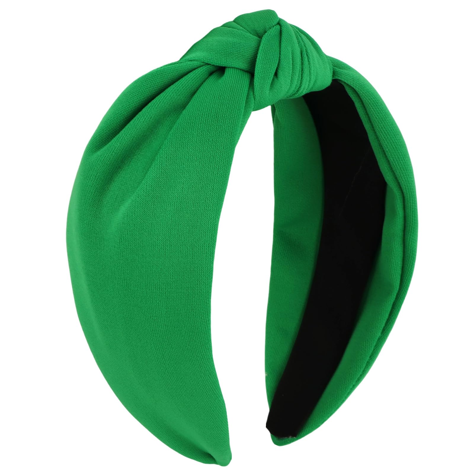 Ondder Green Knotted Headband for Women Soft Fabric Non-Slip Hairband Knotted Headband Wide Fashion Hairband Hair Accessories fo