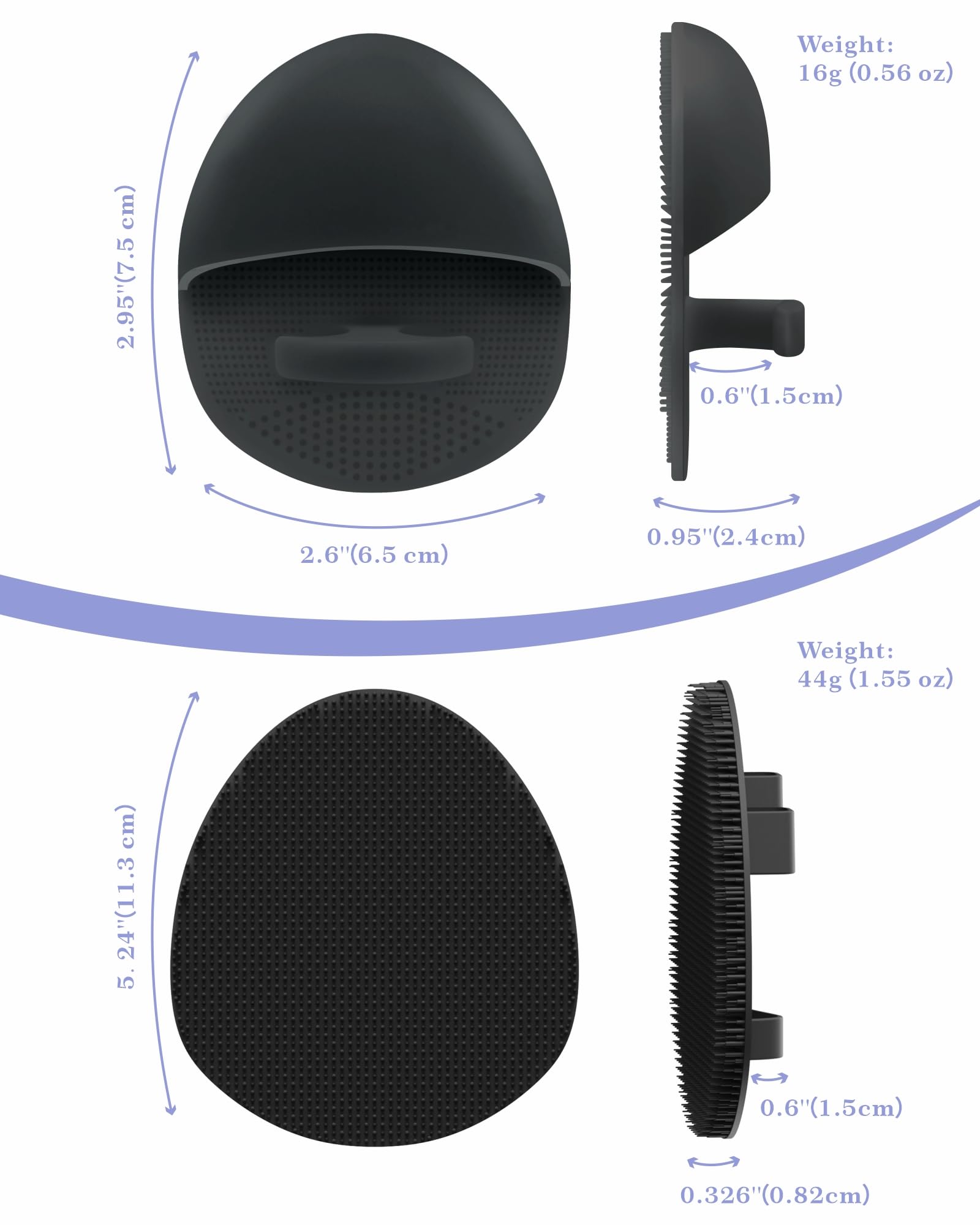 Manmihealth Soft Silicone Face Scrubber Exfoliator With Deep-Cleaning Silicone Shower Brush Body Scrubber Set(2 Pcs), Super-Lath