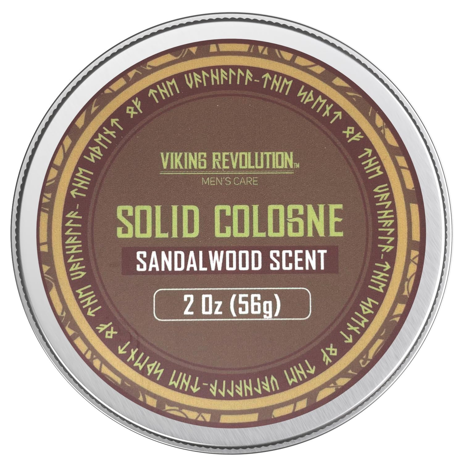 Viking Revolution Sandalwood Mens Solid Cologne Men 2 Oz - Men Solid Perfume with Sandalwood Cologne for Men - Balm Cologne for 