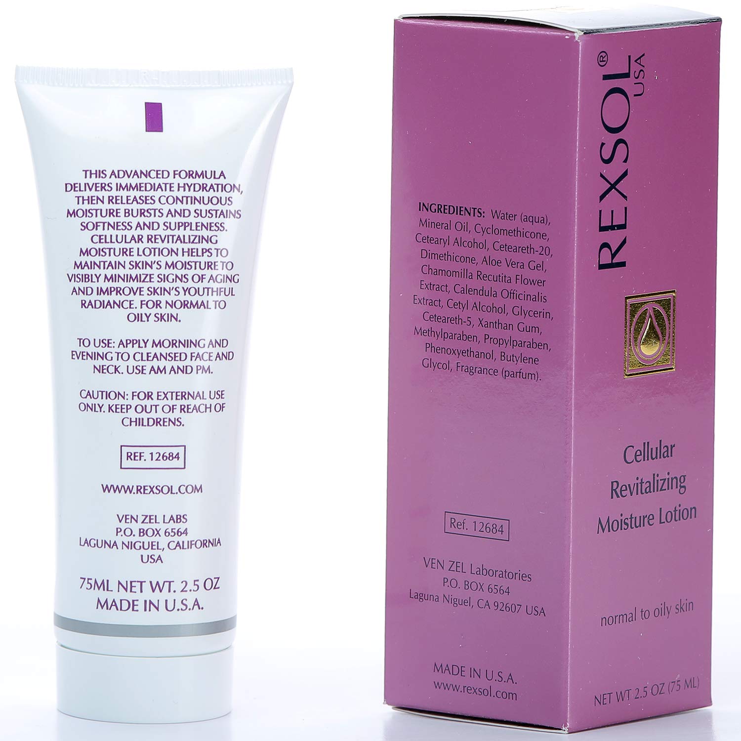 REXSOL Cellular Revitalizing Moisture Lotion Normal to Oily Skin | With Aloe Vera Gel, Chamomile Extract & Calendula Officinalis