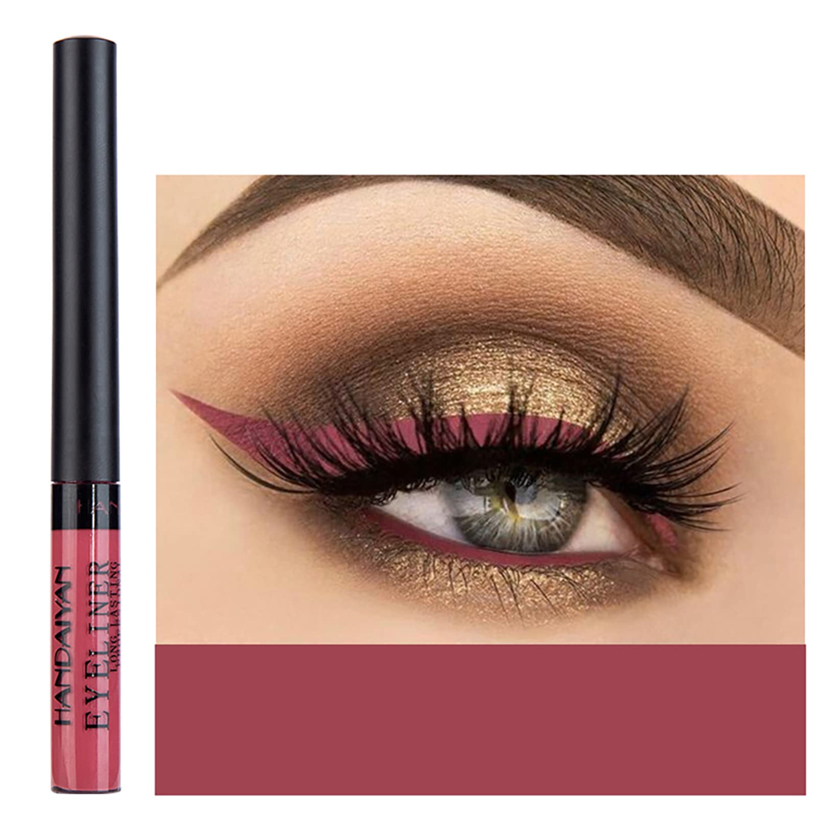 Dekrion Liquid Eyeliner, Matte Colored Eyeliners, Rust-Red Eyeliner, White Black Red Brown Green Purple Waterproof High-Pigmente