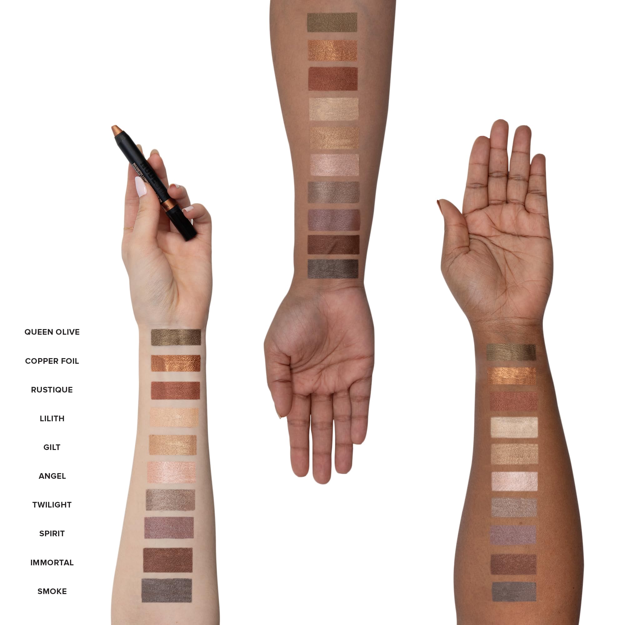 Nudestix Magnetic Luminous Eye Color Pencil, Eyeshadow + Eyeliner + Eyelid Primer + Highlighter Stick, Satin Finish Cream Makeup