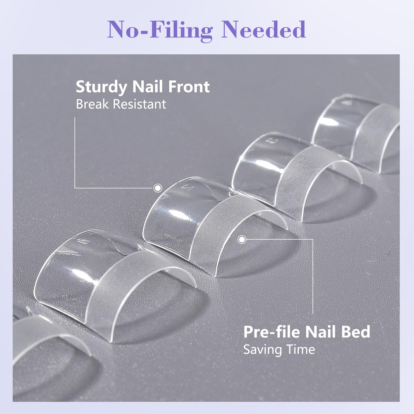 Lionvison Short Square Nail Tips, 240Pcs Half Matte Nail Tips For Acrylic Nails Professional, Half Cover No C Curve Nails Tips N