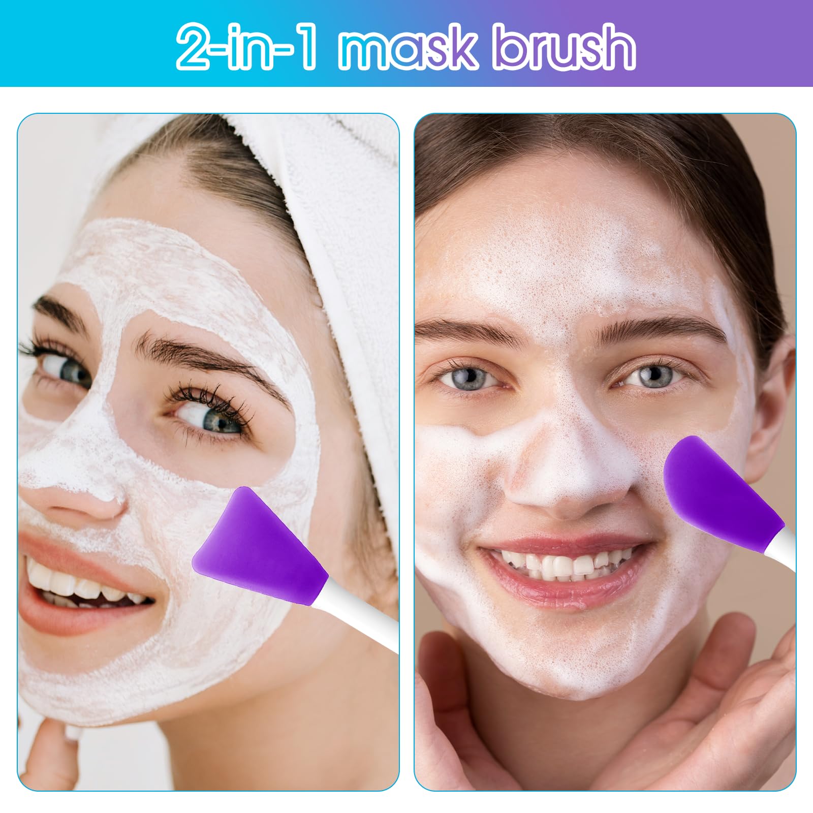 Silicone Face Mask Applicator, 4 Pcs Double-End Mask Brushes For Facial Mud Mixing Spatula Soft Makeup Beauty Brush Tools For Ap