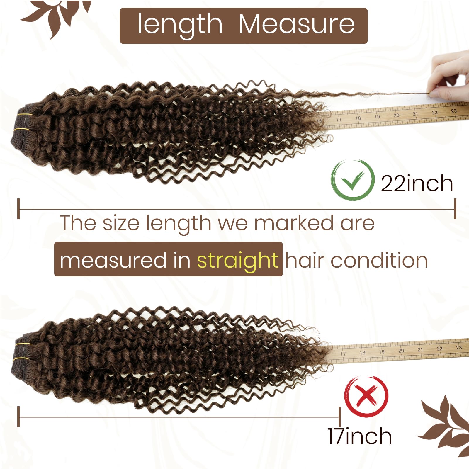 Hetto Curly Clip In Hair Extensions Human Hair Natural Brown Clip In Curly Hair Extensions Wavy Hair #4 Dark Brown Clip On Real