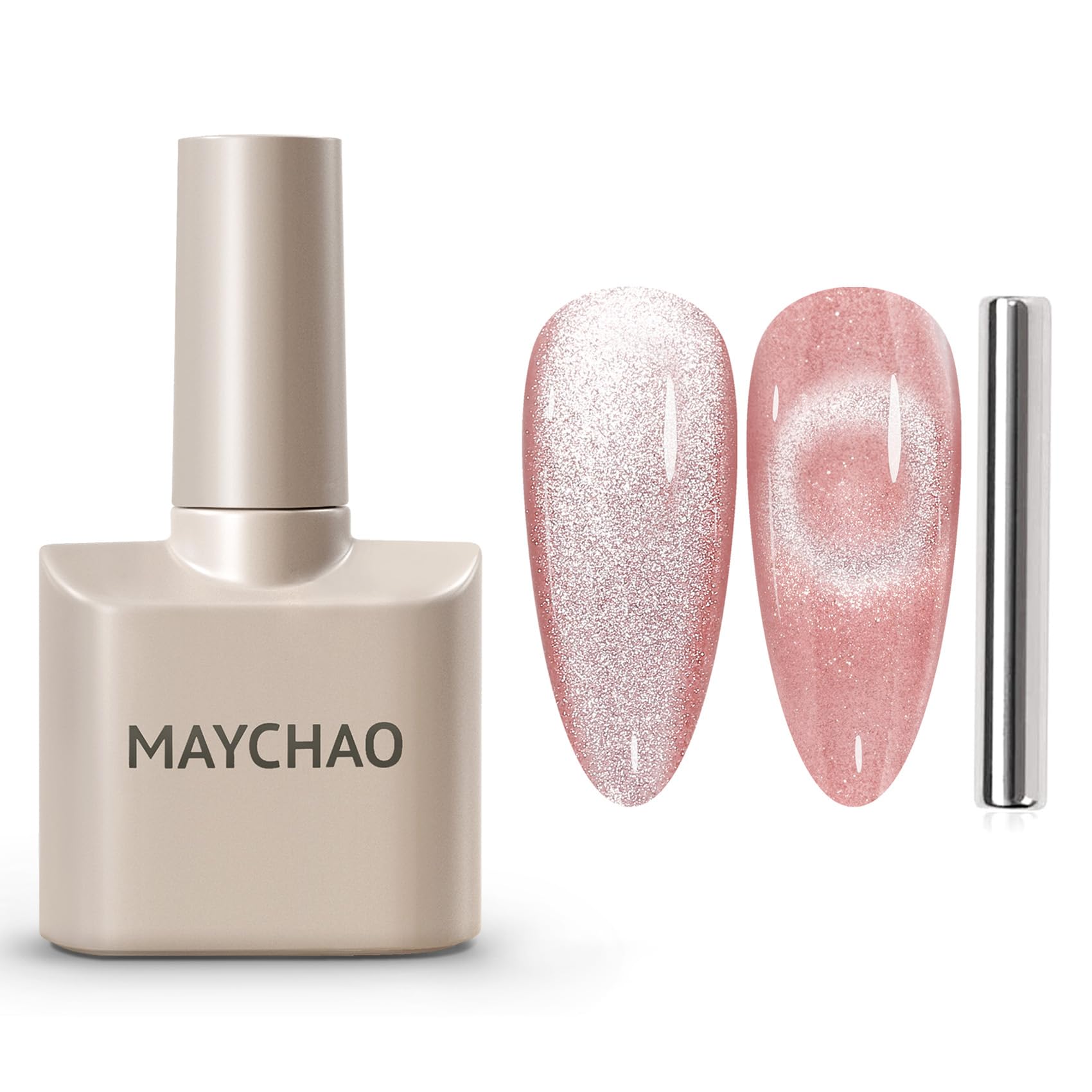 Maychao 15Ml Cat Eye Gel Nail Polish 1Pc Jelly Pink Gel Polish With Magnet Soak Off Holographic Magnetic Nail Polish For Nail Ar