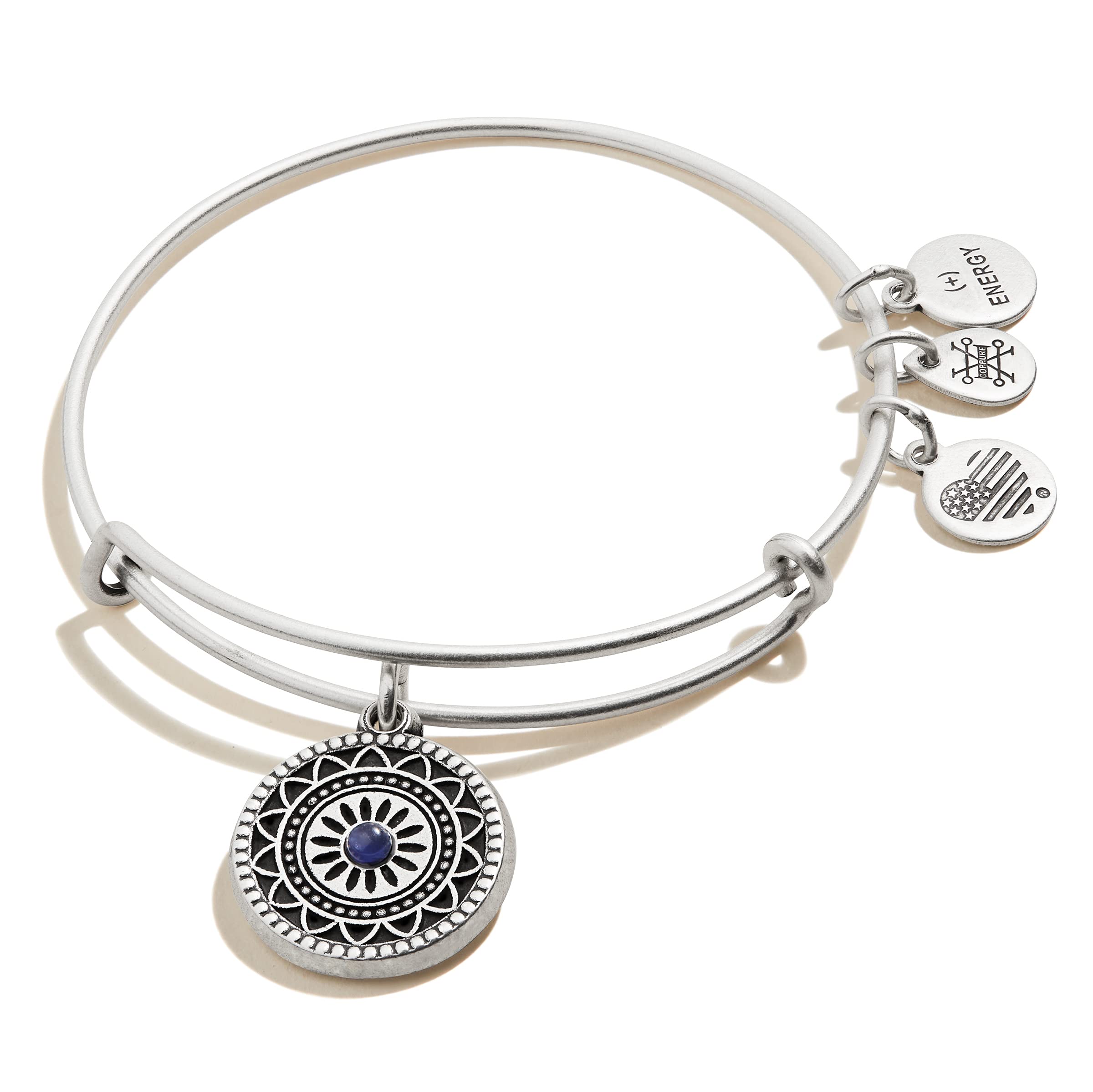 Alex and Ani Path of Symbols Expandable Bangle for Women, New Day Charm, Rafaelian Finish, 2 to 3.5 in