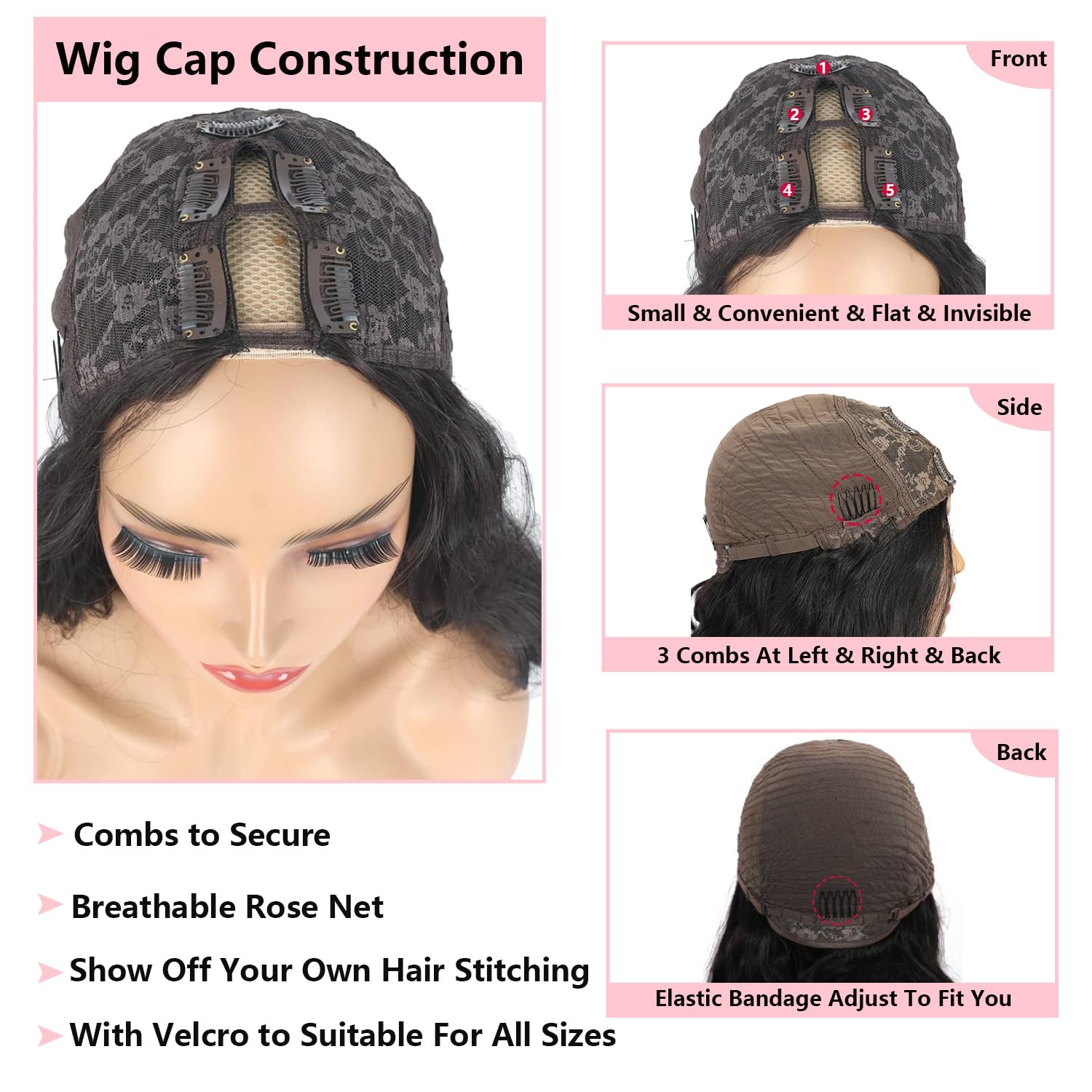 V Part Wig Human Hair Body Wave For Black Women Wigs Human Hair Glueless Wear And Go U Part Human Hair Wig 100% Body Wave Human