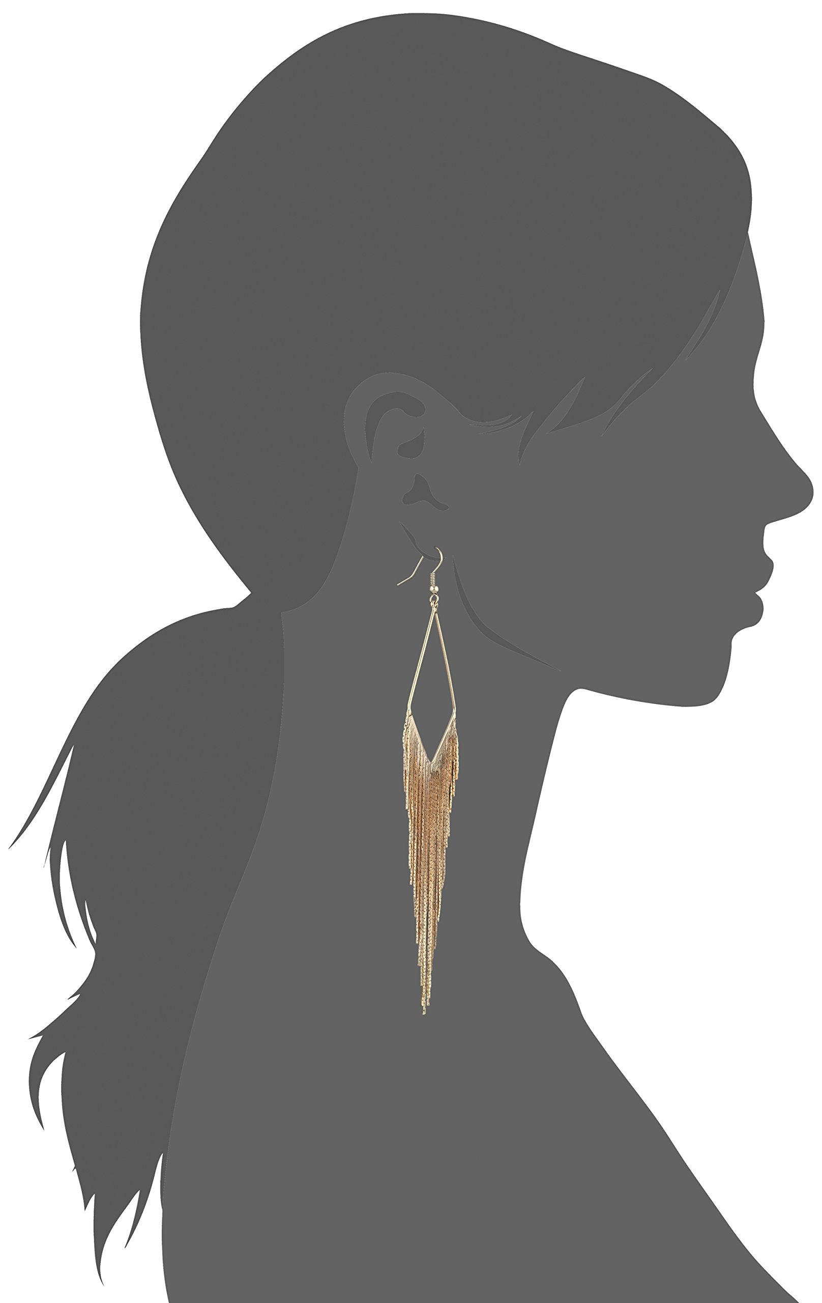 GUESS Basic Gold Fringe Linear Drop Earrings