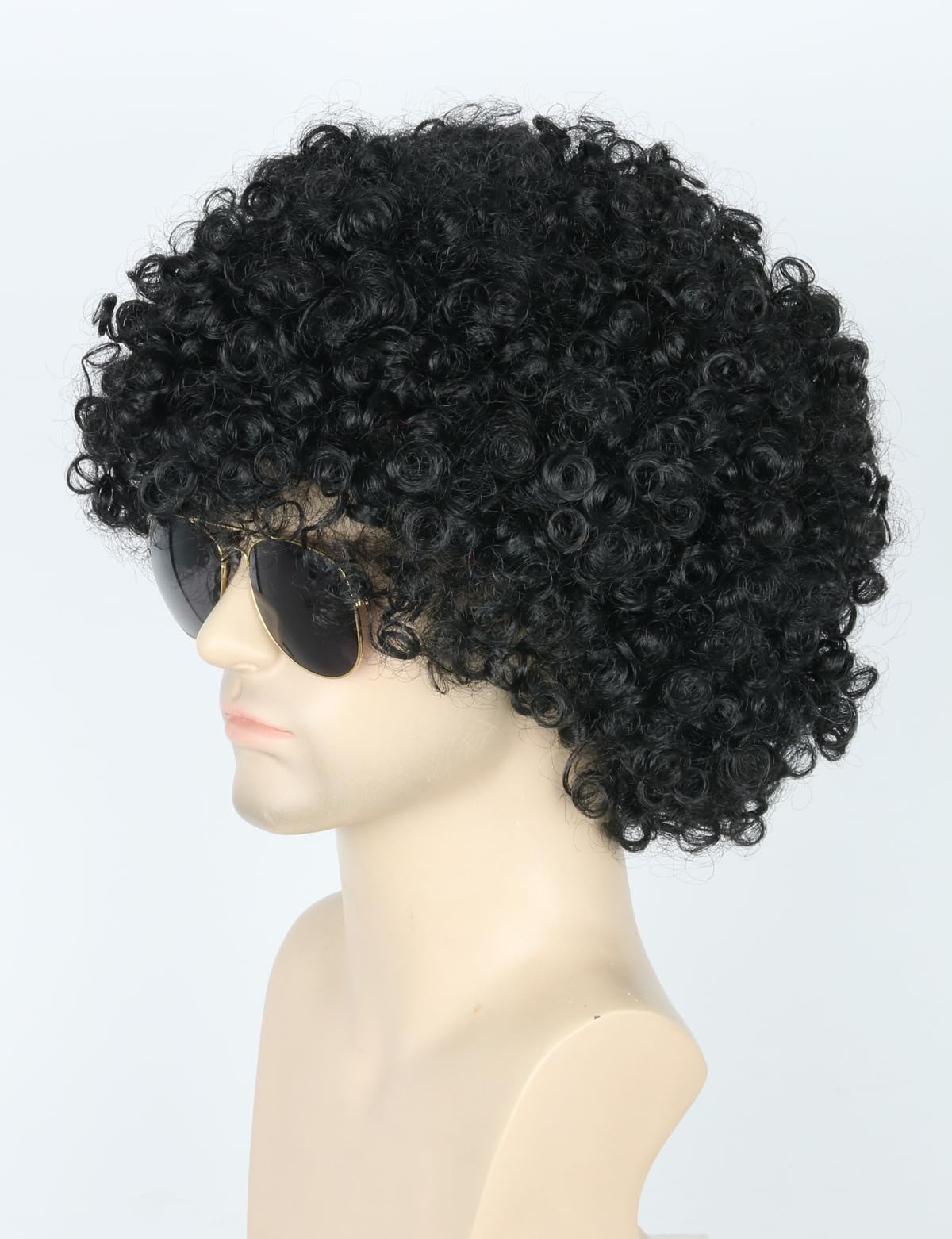 Topcosplay Black Afro Wig for Men or Women 70s 80s Disco Rocker Wig Costume Party Wigs
