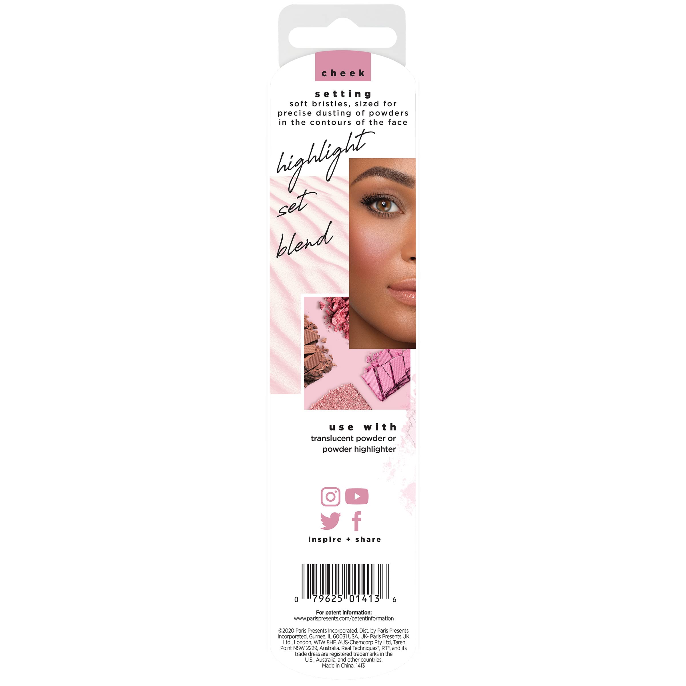 Real Techniques Makeup Setting Brush, For Setting Powder, Loose Powder, & Pressed Powder, 402 Face Makeup Brush, Sheer Coverage