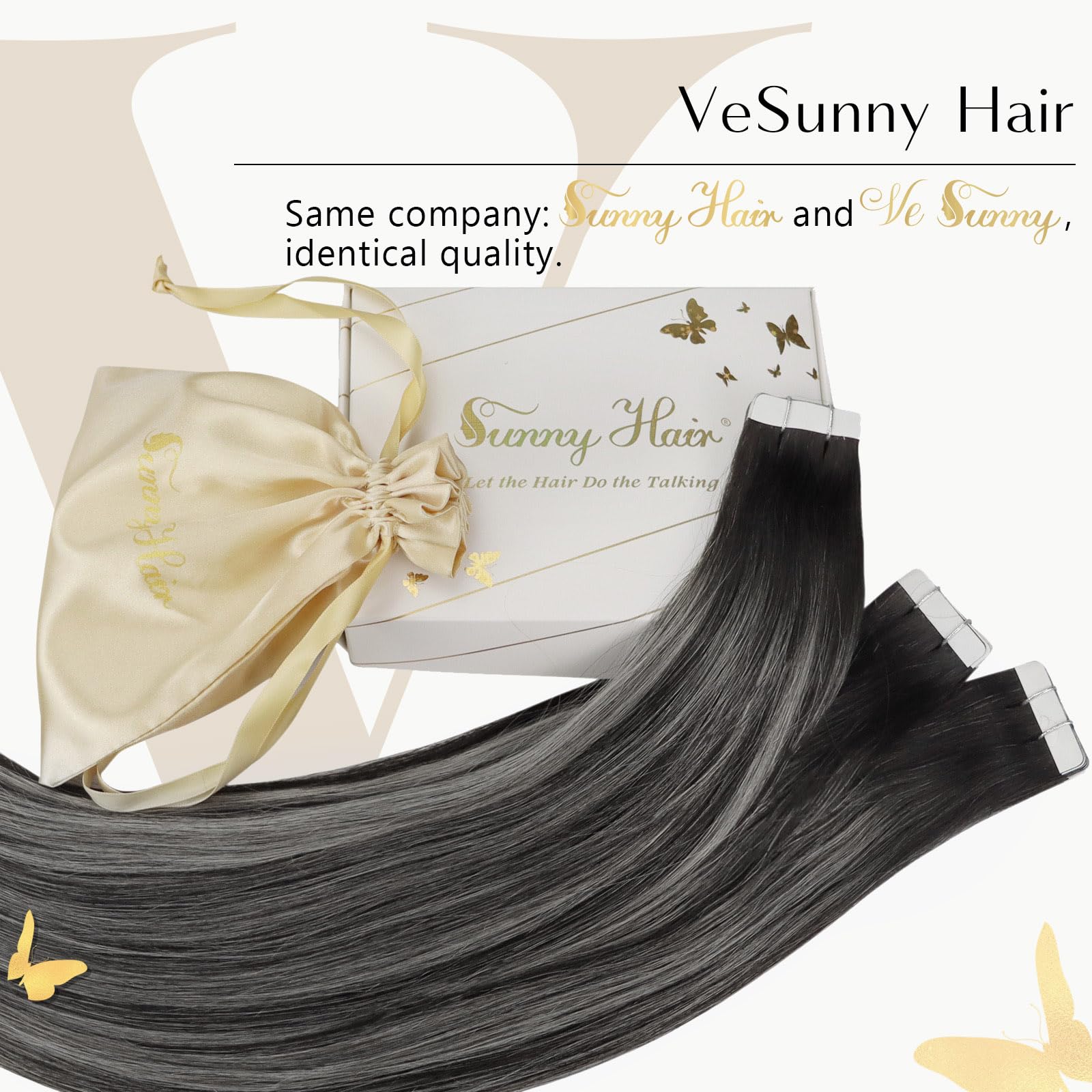 Ve Sunny Balayage Tape In Hair Extensions Black Ombre Tape On Hair Extensions Balayage Invisible Tape In Hair Extensions Real Hu