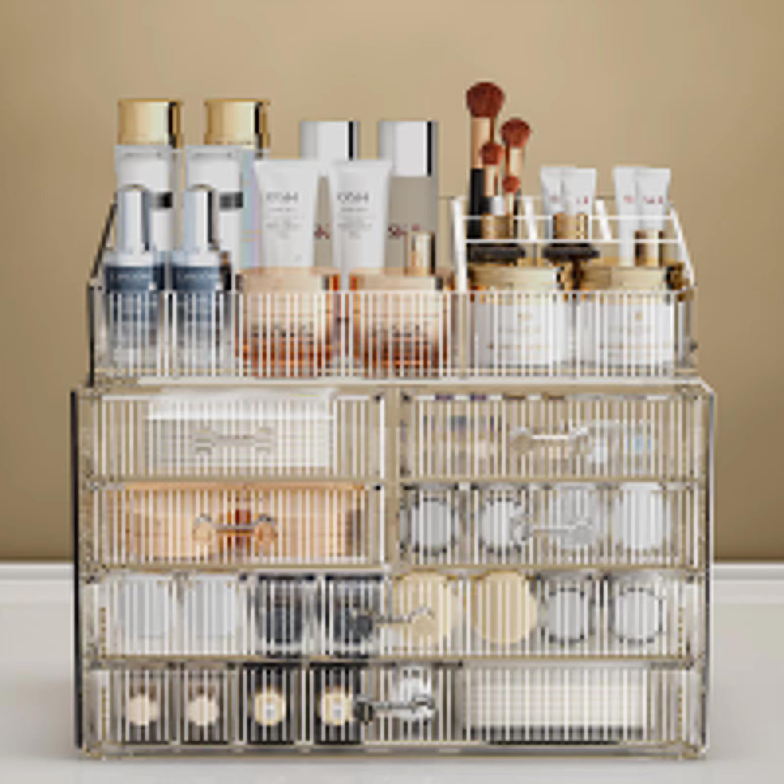 Zhiai Stackable Storage Drawers, Acrylic Bathroom Counter Organizer Clear Makeup Organizers For Vanity, Kitchen Cabinets, Bathro