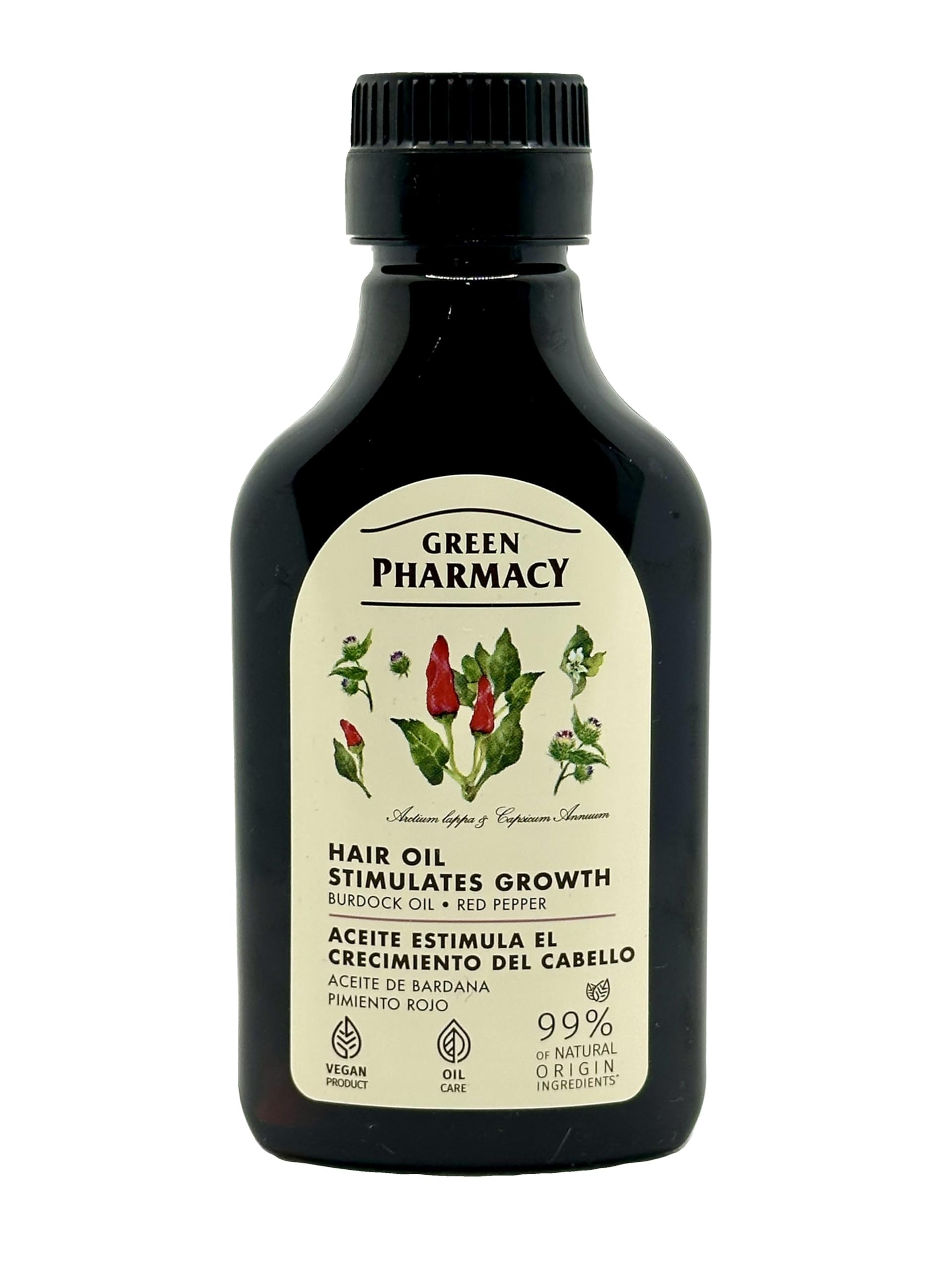 Hair Growth Stimulating Burdock Oil & Red Pepper Formula  Boosts Scalp Circulation & Strengthens Hair Roots  Natural Hair Grow