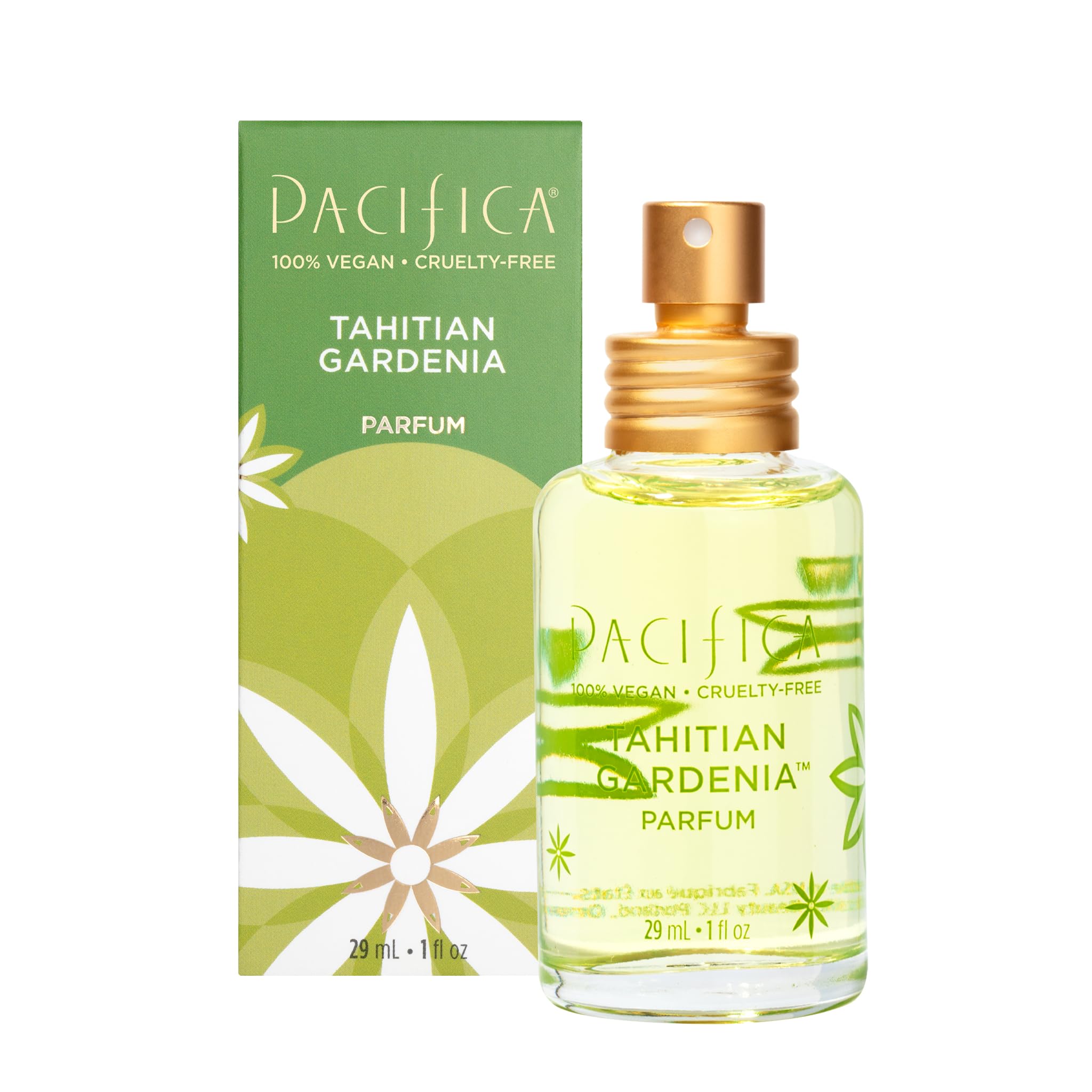Pacifica Tahitian Gardenia Spray Perfume - Vegan, Cruelty-Free, 1 Fl Oz, Recyclable Glass Bottle