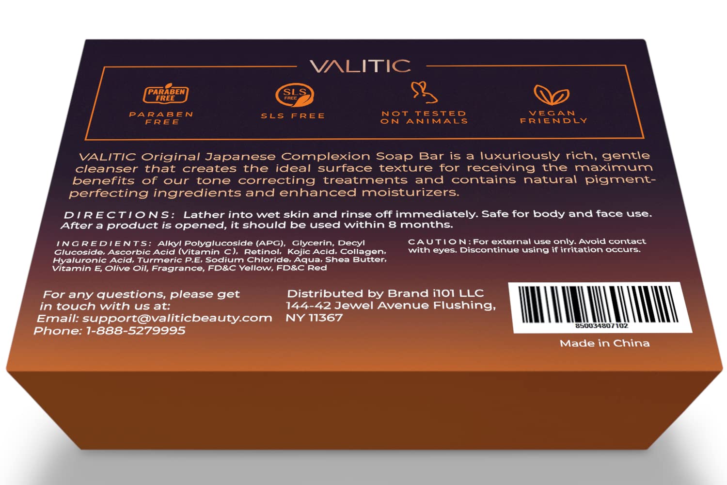 Valitic Kojic Acid Dark Spot Remover Soap Bars With Vitamin C, Retinol, Collagen, Turmeric - Original Japanese Complex Infused W