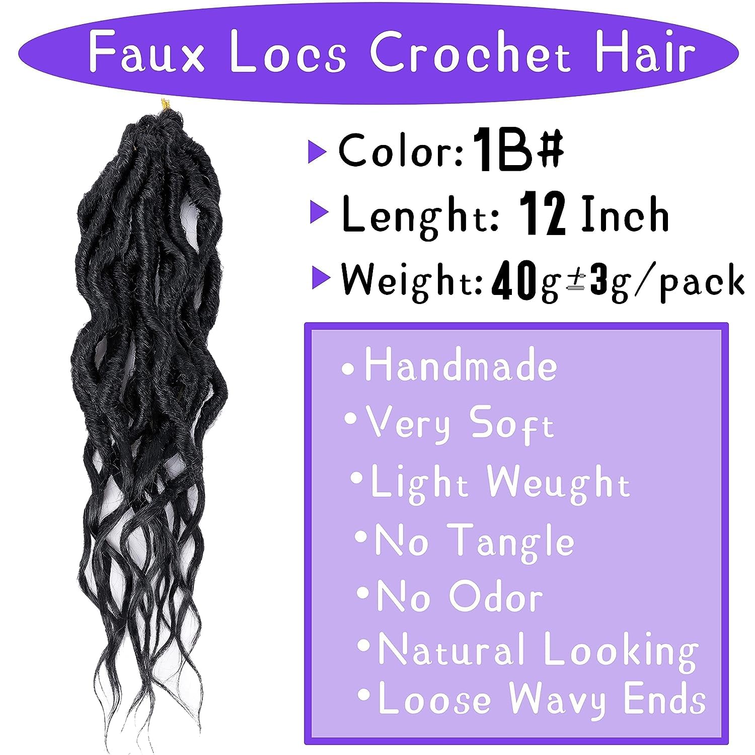 Losmoeer Faux Locs Crochet Hair 12 Inch 7 Packs Goddess Locs Crochet Hair For Women Soft Locs Pre Looped Crochet Braids With Wav