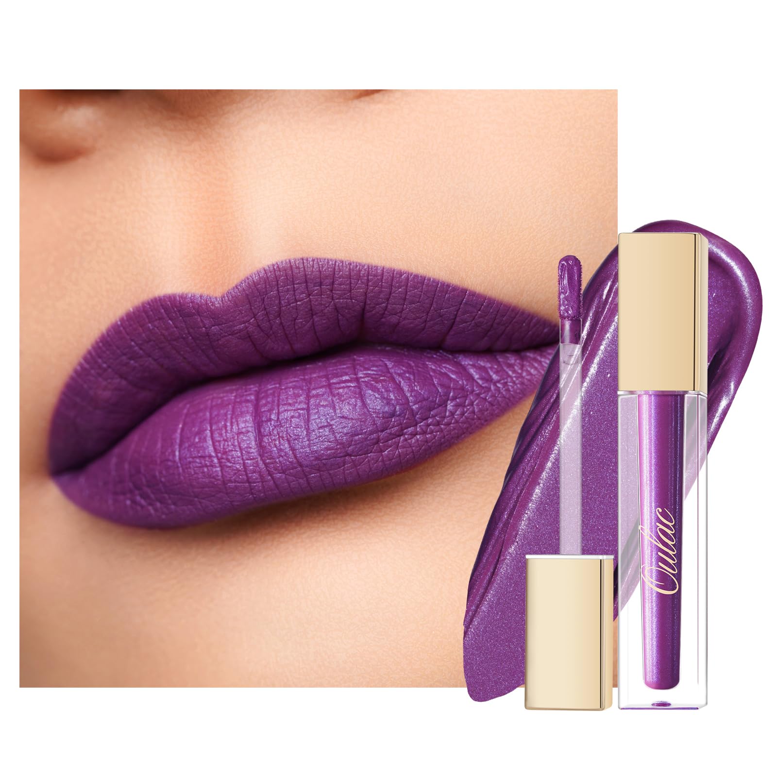 Oulac Matte Liquid Purple Lipstick For Women, Makeup Long Lasting High Impact Lip Color, Waterproof, Creamy Formula Lip Stick Wi