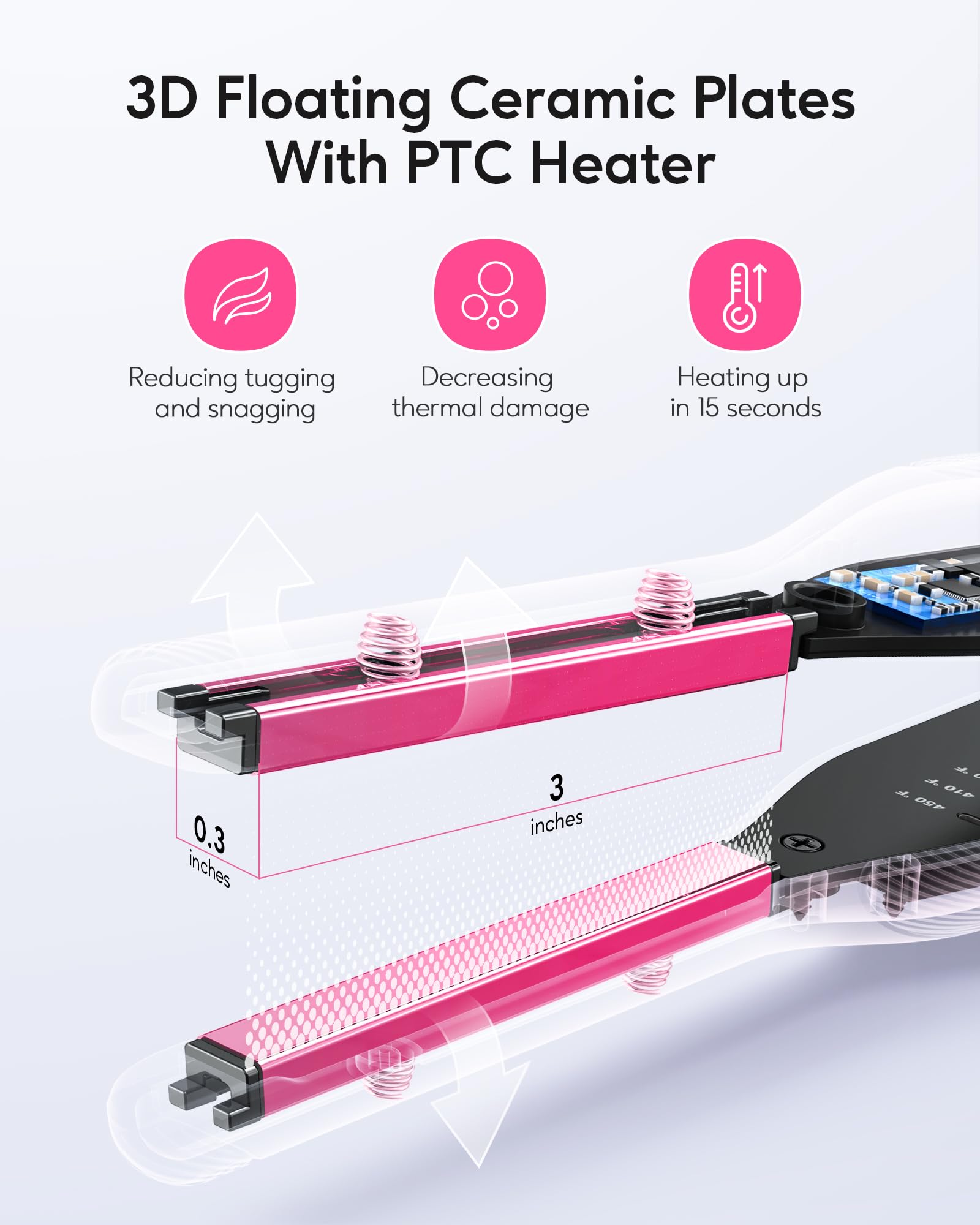 Wavytalk Small Flat Iron For Short Hair/Pixie Cut/Bangs/Edges, 3/10'' Pencil Flat Iron, Mini Hair Straightener With Anti-Pinch D