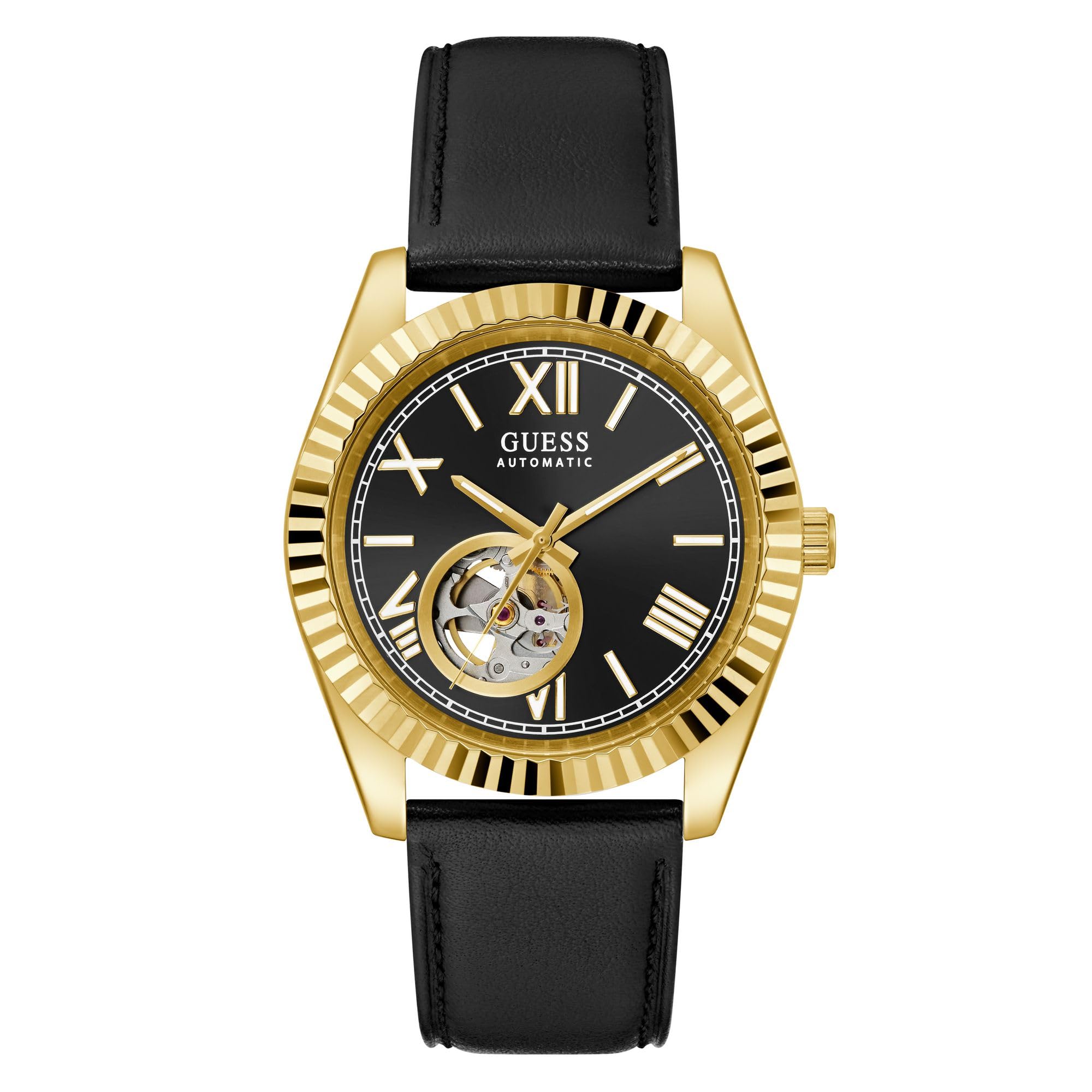 Guess Round 42Mm Black Dial Mechanical Automatic Men Watch  Gw0985G2