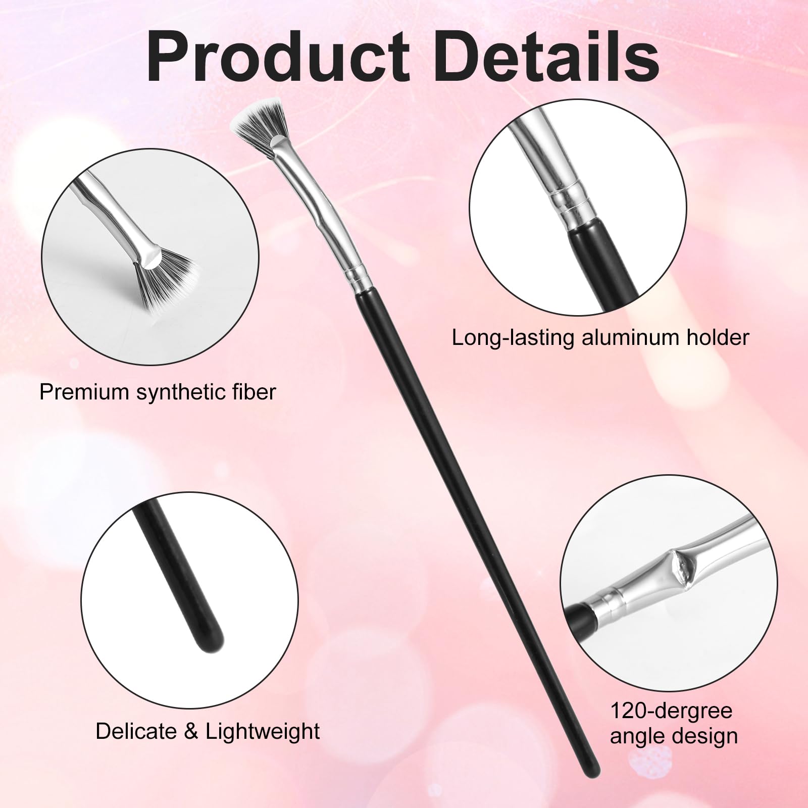 3pcs Mascara Fan Brush, Folding Angle Scalloped Lash Brush Eyelash Eyebrow Brush Fan Shaped Eyelash Brush Lash Wand Brushes Eyel