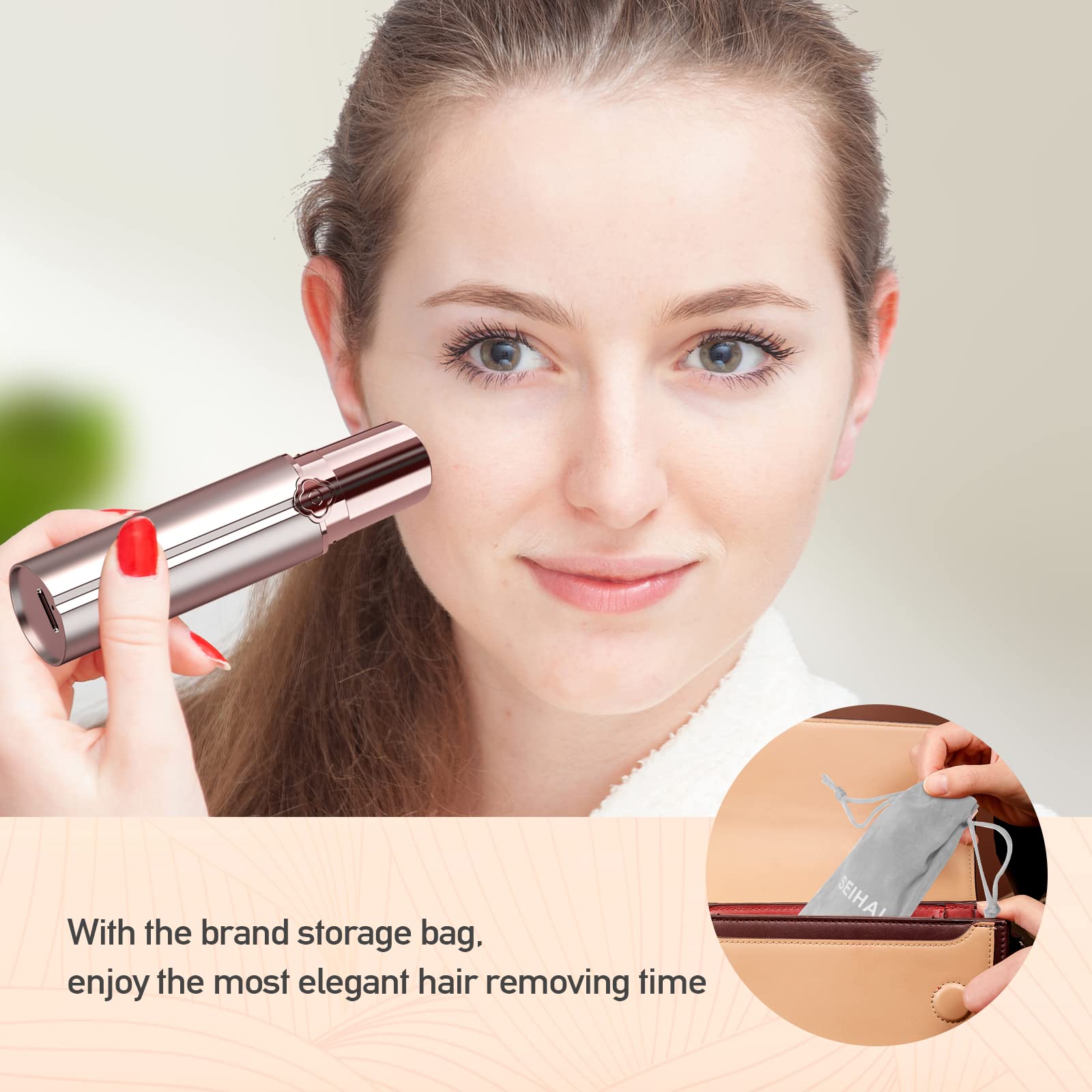 Facial Hair Removal for Women, Hair Removal Device(2023), SEIHAI Rechargeable Hair Remover for Women, Facial Hair Remover for Fa
