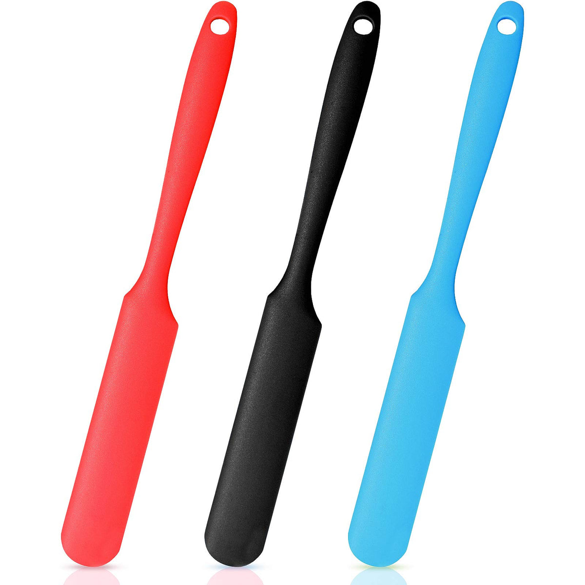 Mudder 3 Pieces Non-stick Wax Spatulas Silicone Spatula Waxing Applicator Hair Removal Sticks Applicator Spatula Reusable Scrape