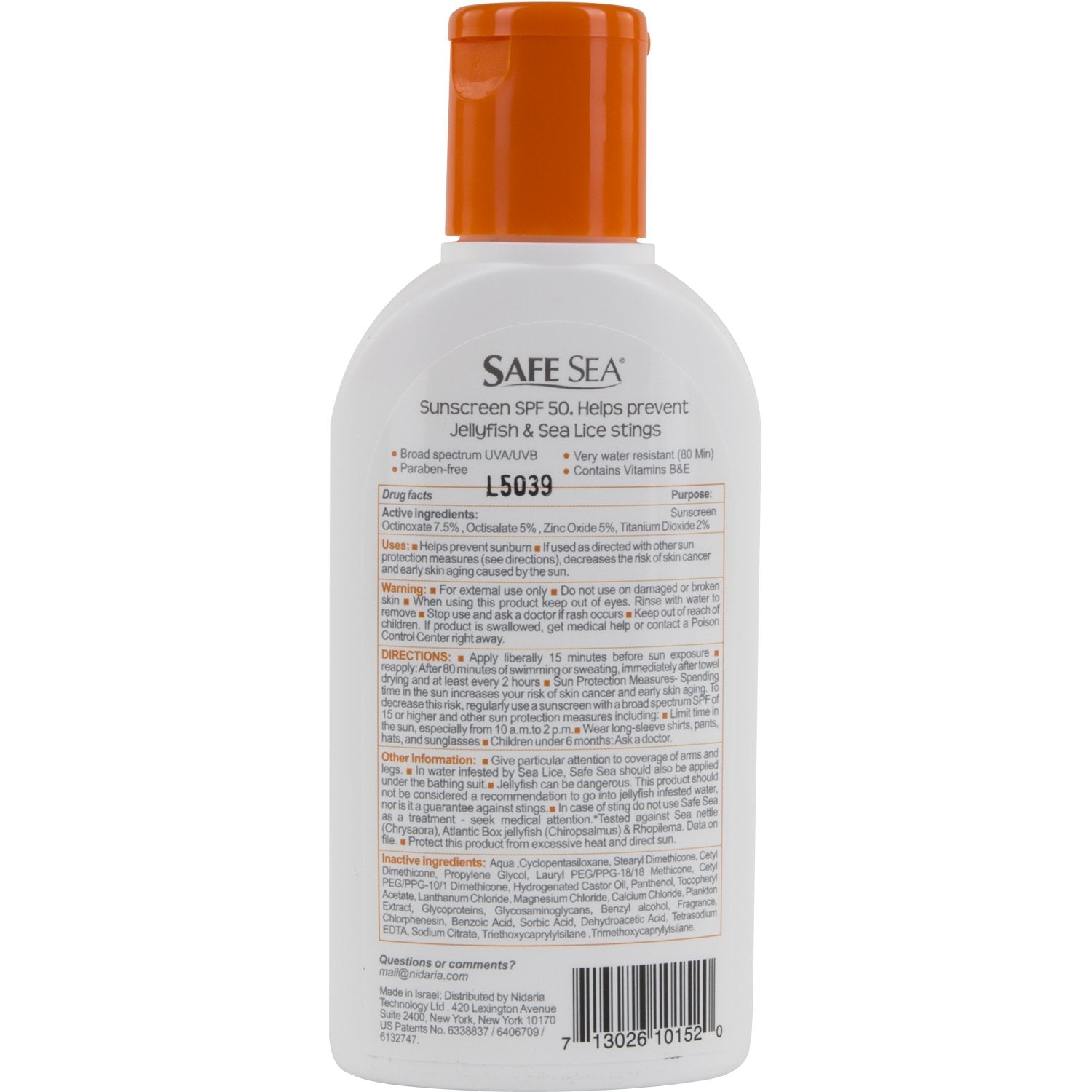 Safe Sea Anti-jellyfish Sting Protective Lotion- SPF50- Hypoallergenic Jellyfish & Sea Lice Prevention Sunscreen 3 pack (for Kid