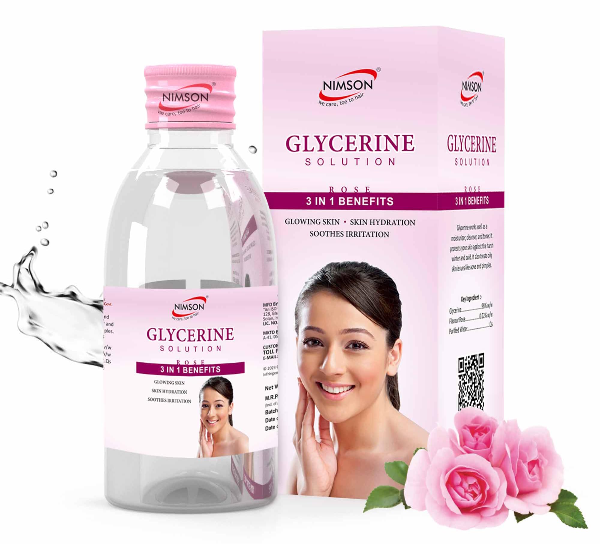 Nimson Pure Glycerine - 50Ml | Moisturizes, Heals & Protects Skin | Soothes Irritation | Soft, Glowing Skin | Ideal For Oily & A