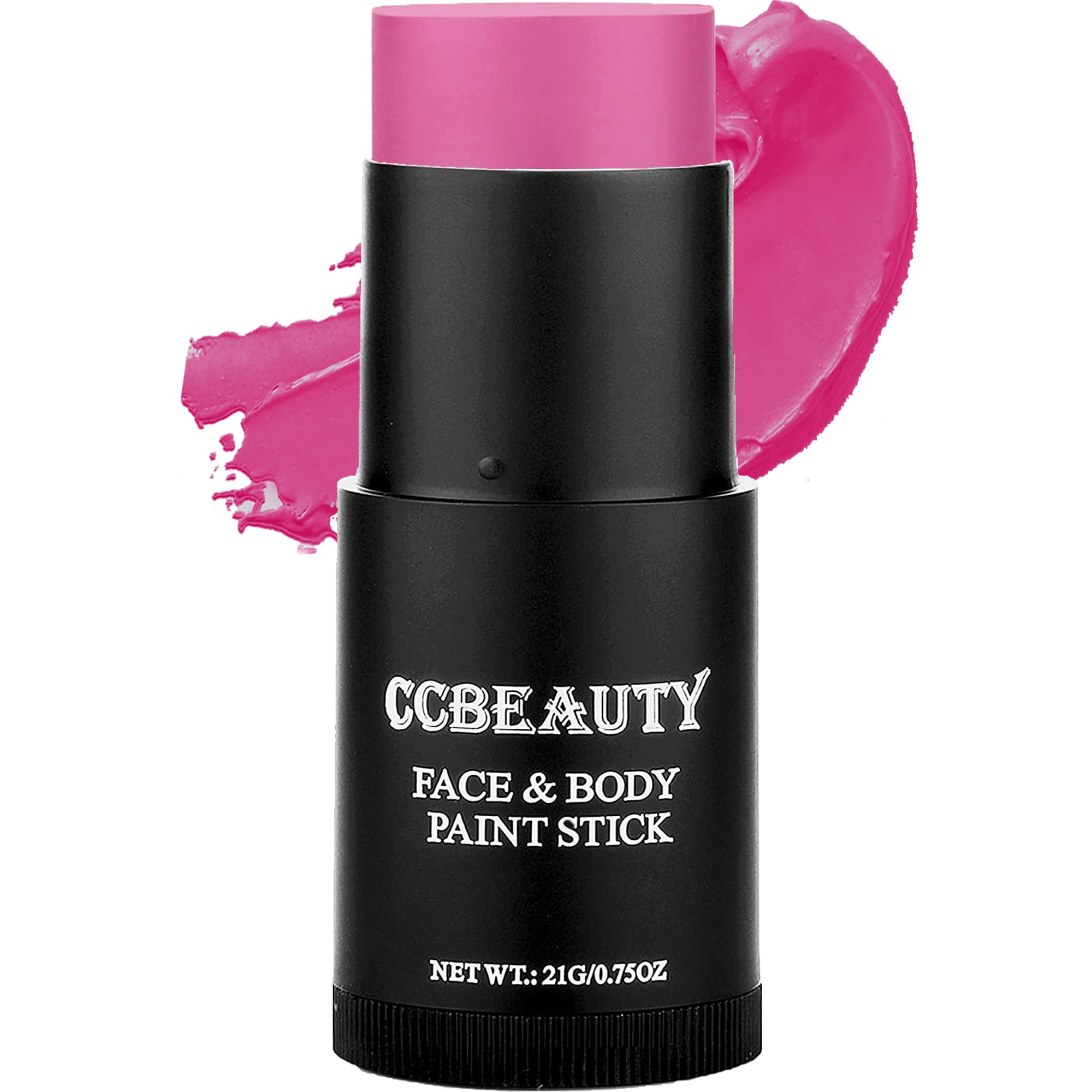 CCBeauty Hot Pink Face Body Paint Stick, Pink Eye Black Sticks for Sports, Cream FacePaint Foundation Makeup, Face Painting Kit 
