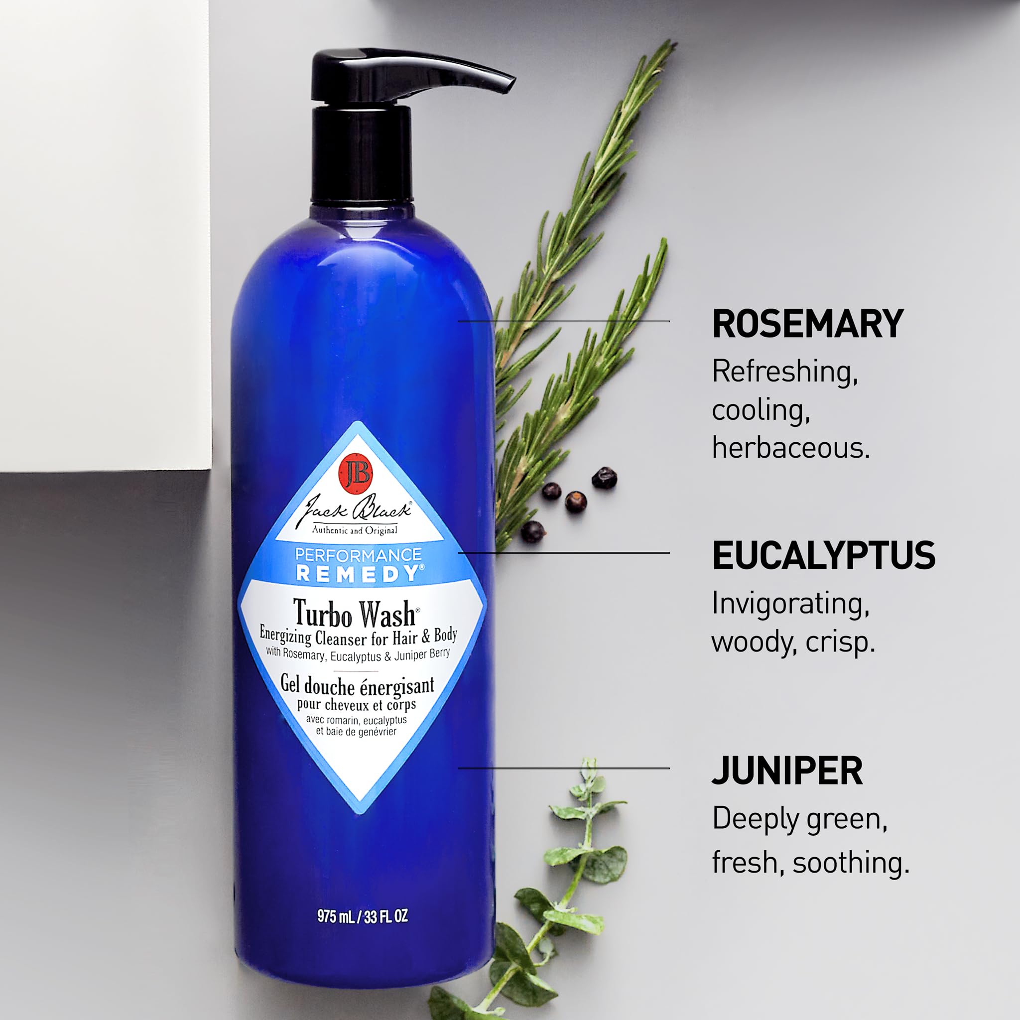 Jack Black Turbo Wash Energizing Cleanser for Hair & Body - Mens Body Wash and Shampoo, Mens Shampoo and Body Wash, Men's Body W