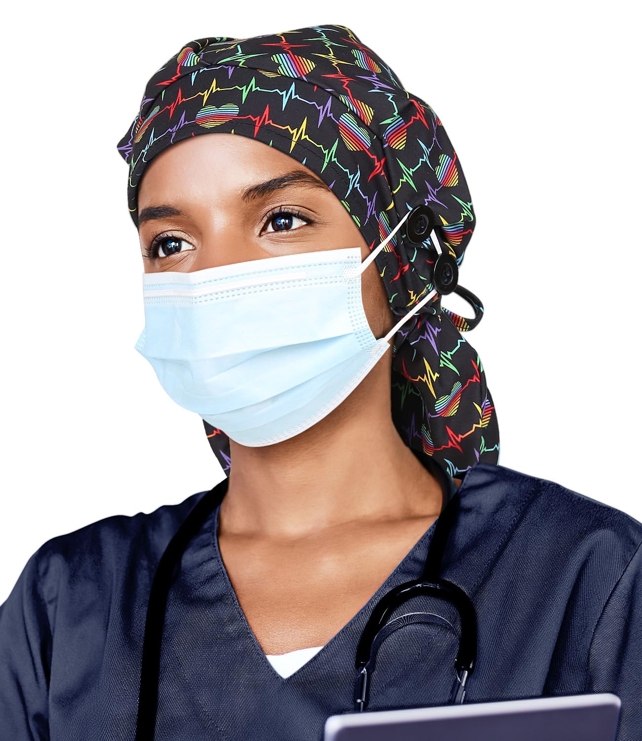 Extra Large Work Cap For Long Ponytail Hair Silk Satin Caps