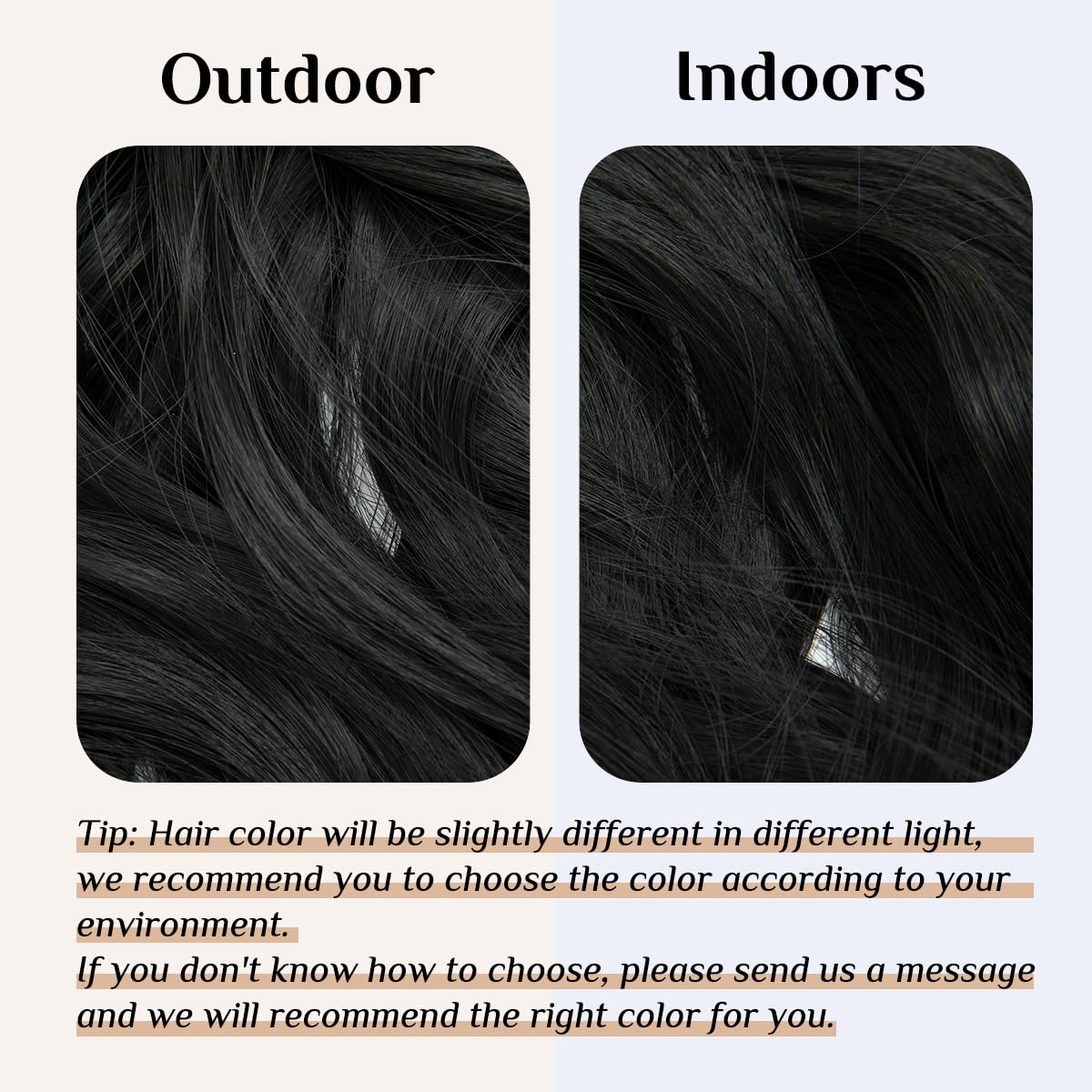 Sarla Black Invisible Wire Hair Extensions Wavy Curly Synthetic Hairpiece Adjustable Headband Long 16 Inch For Women No Clip
