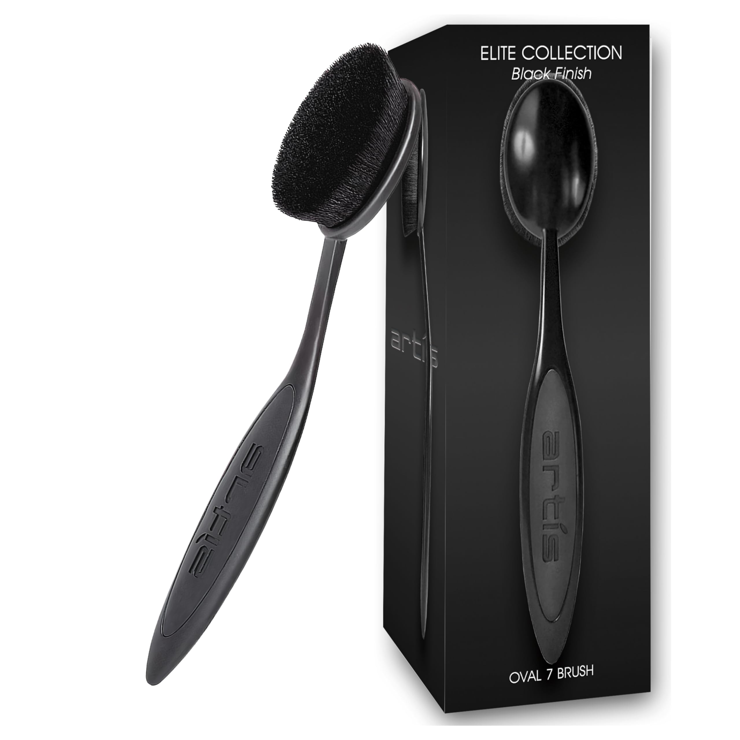 Artis Elite Black Oval 7 Brush | Oval Makeup Brush | Luxury Synthetic Foundation Brush | Ideal For Foundation, Spf, Skincare | U