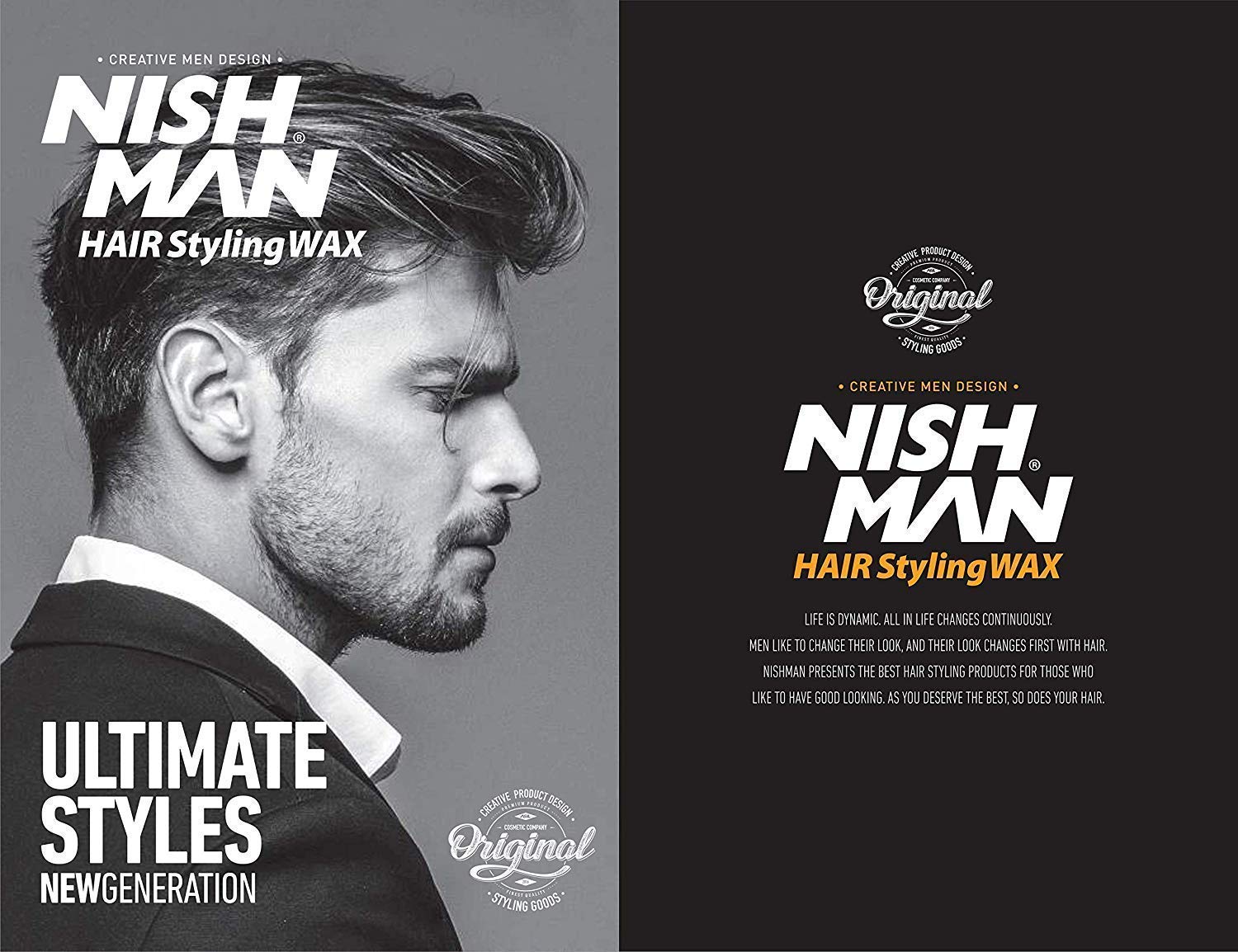 nishman Hair Styling Series Flaming AQUA WAX, 150ml - Perfect for Strong Hold and Shine, Ideal for All Hair Types